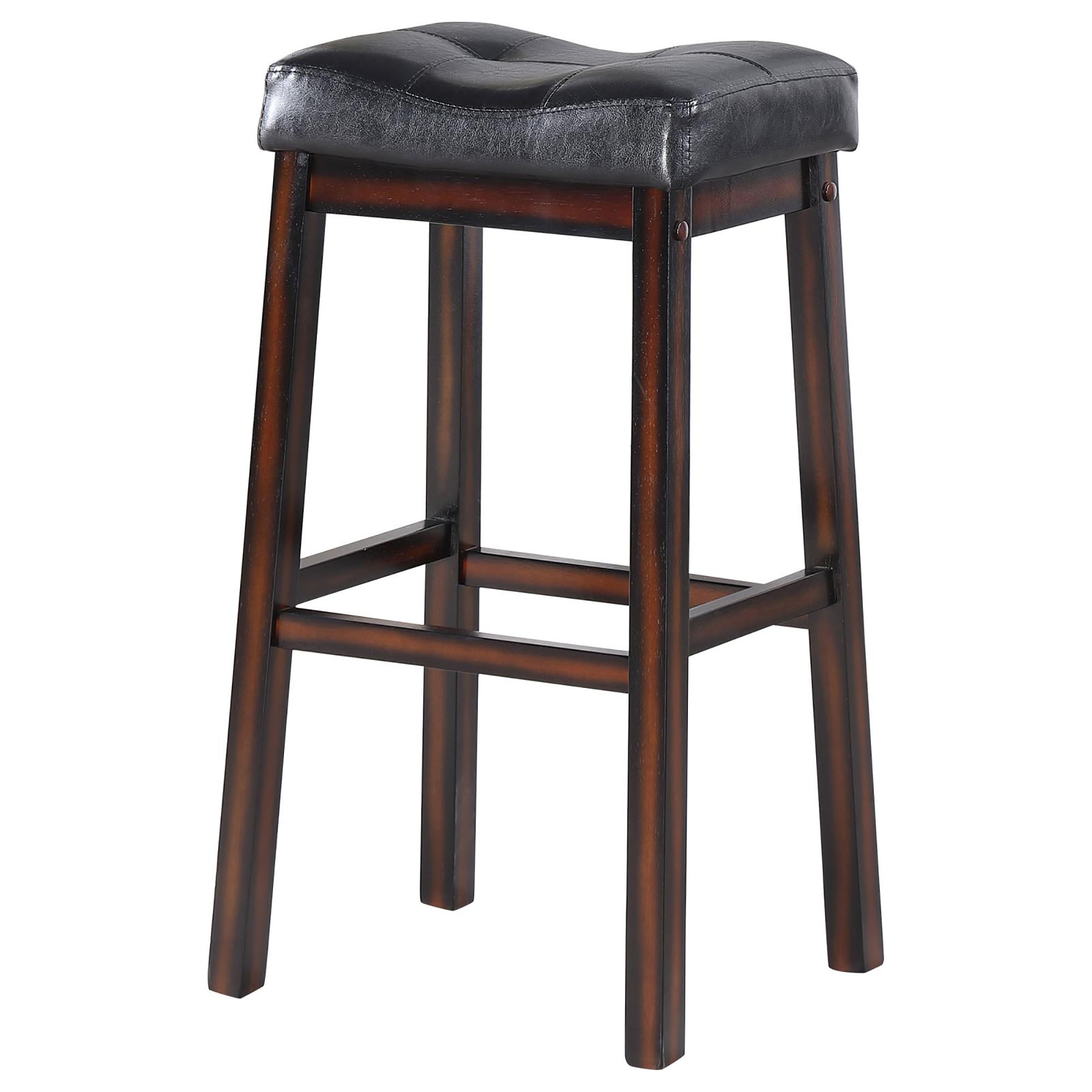 Black and Cappuccino Upholestered Bar Stool (Set of 2)