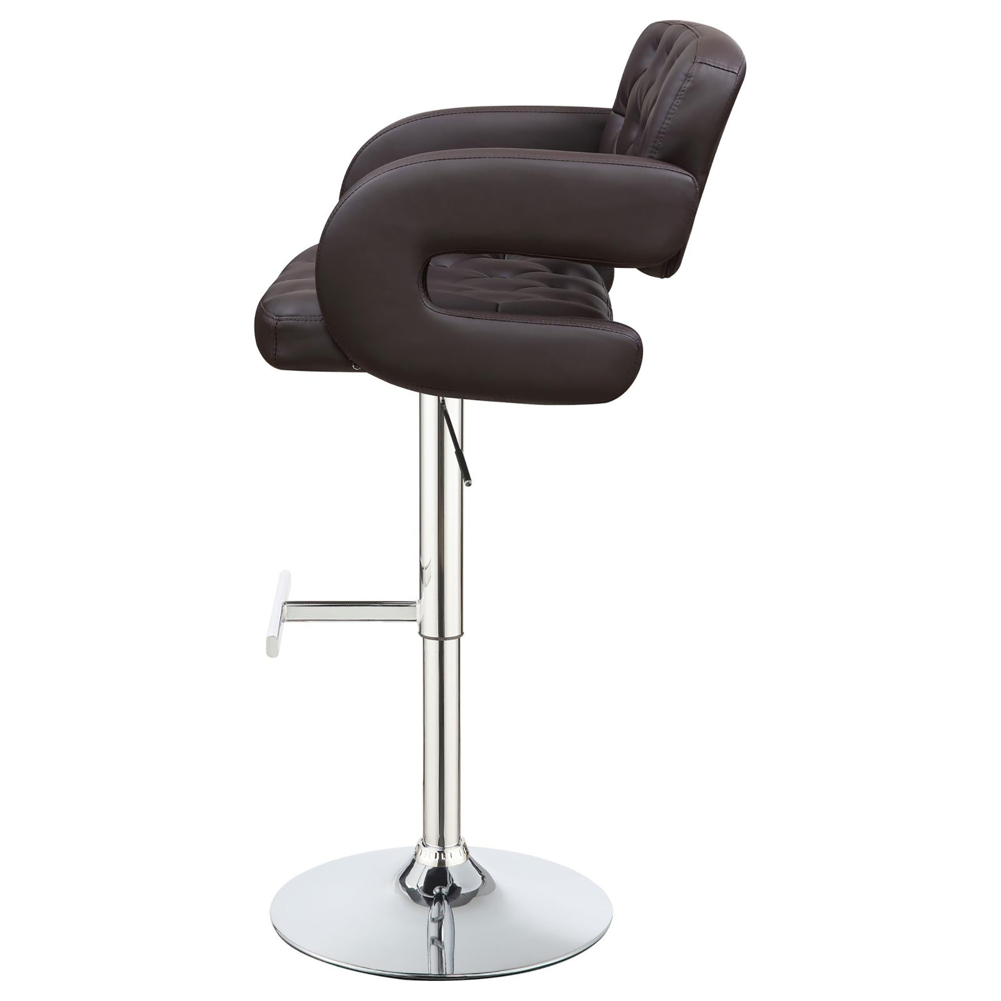 Brown and Chrome Adjustable Bar Stool