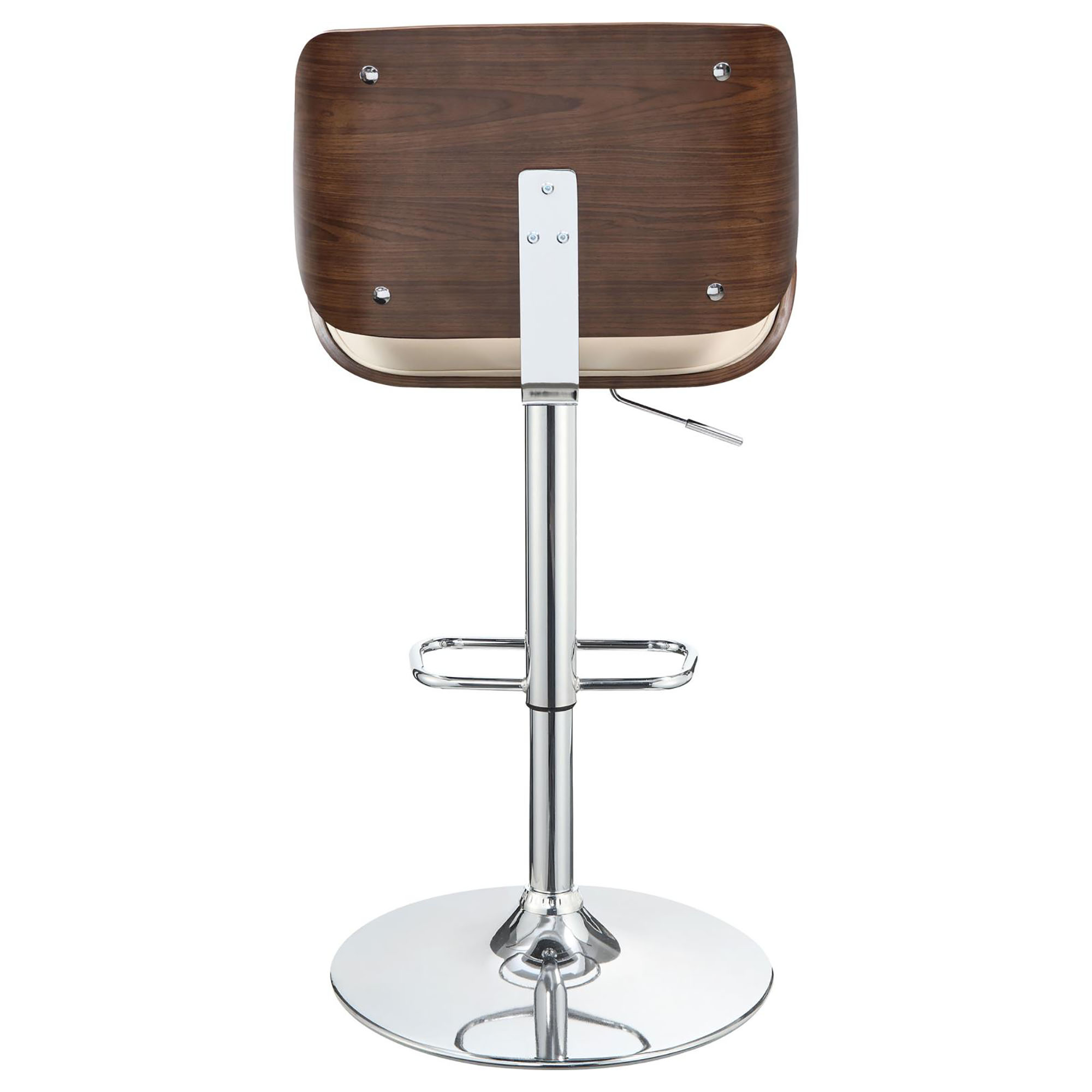 Ecru and Chrome Adjustable Bar Stool