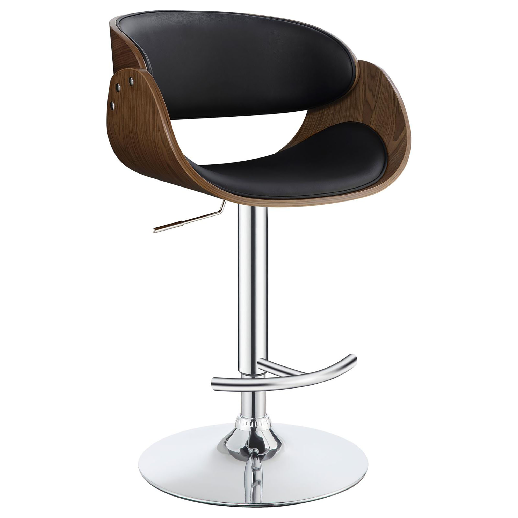 Black and Chrome Adjustable Bar Stool