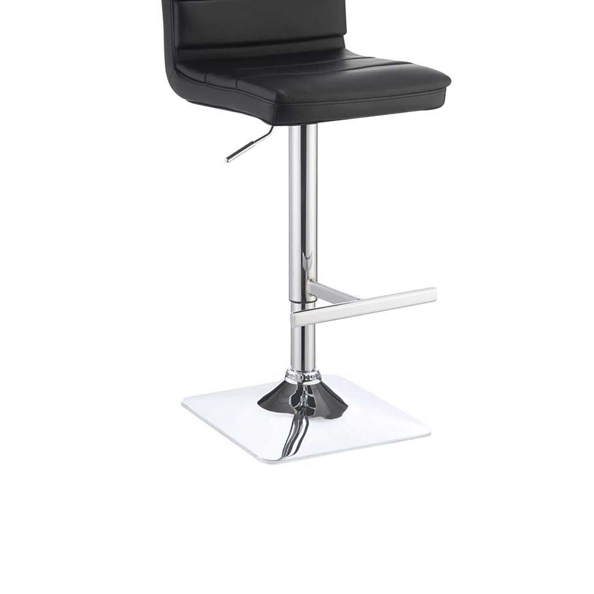 Black and Chrome Adjustable Bar Stool (Set of 2)