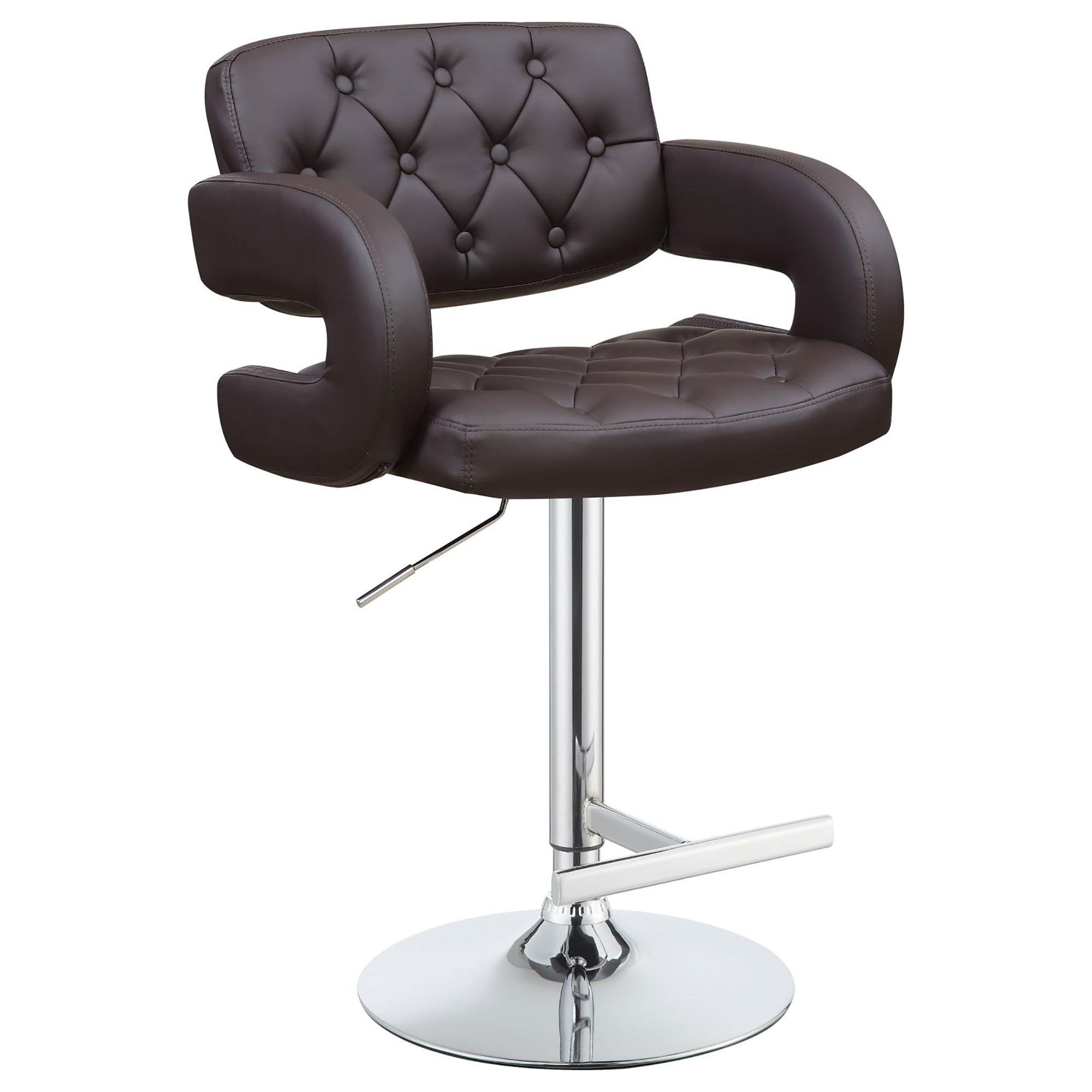 Brown and Chrome Adjustable Bar Stool