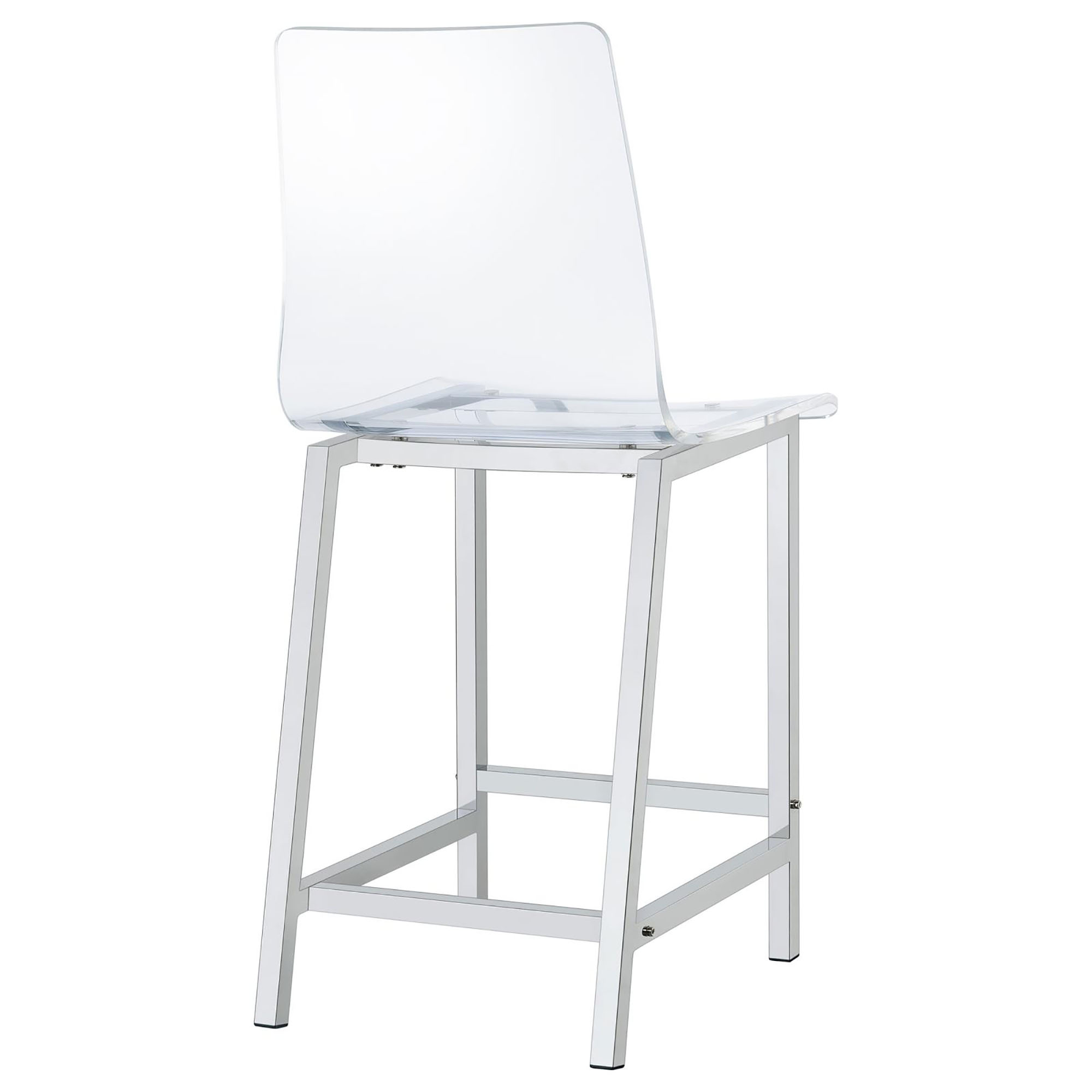 Clear and Chrome Counter Height Stools (Set of 2)