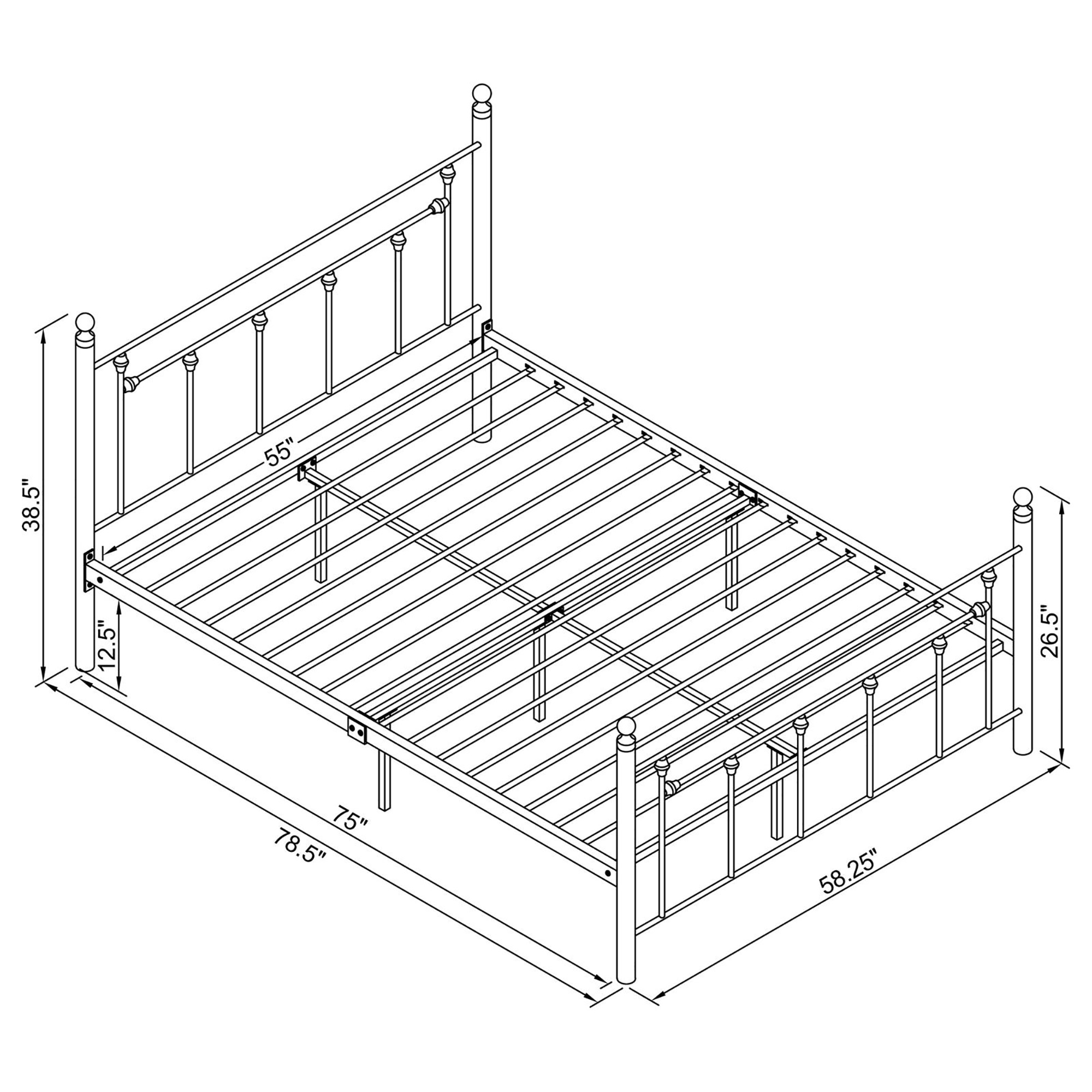 Matte White Slatted Full Platform Bed