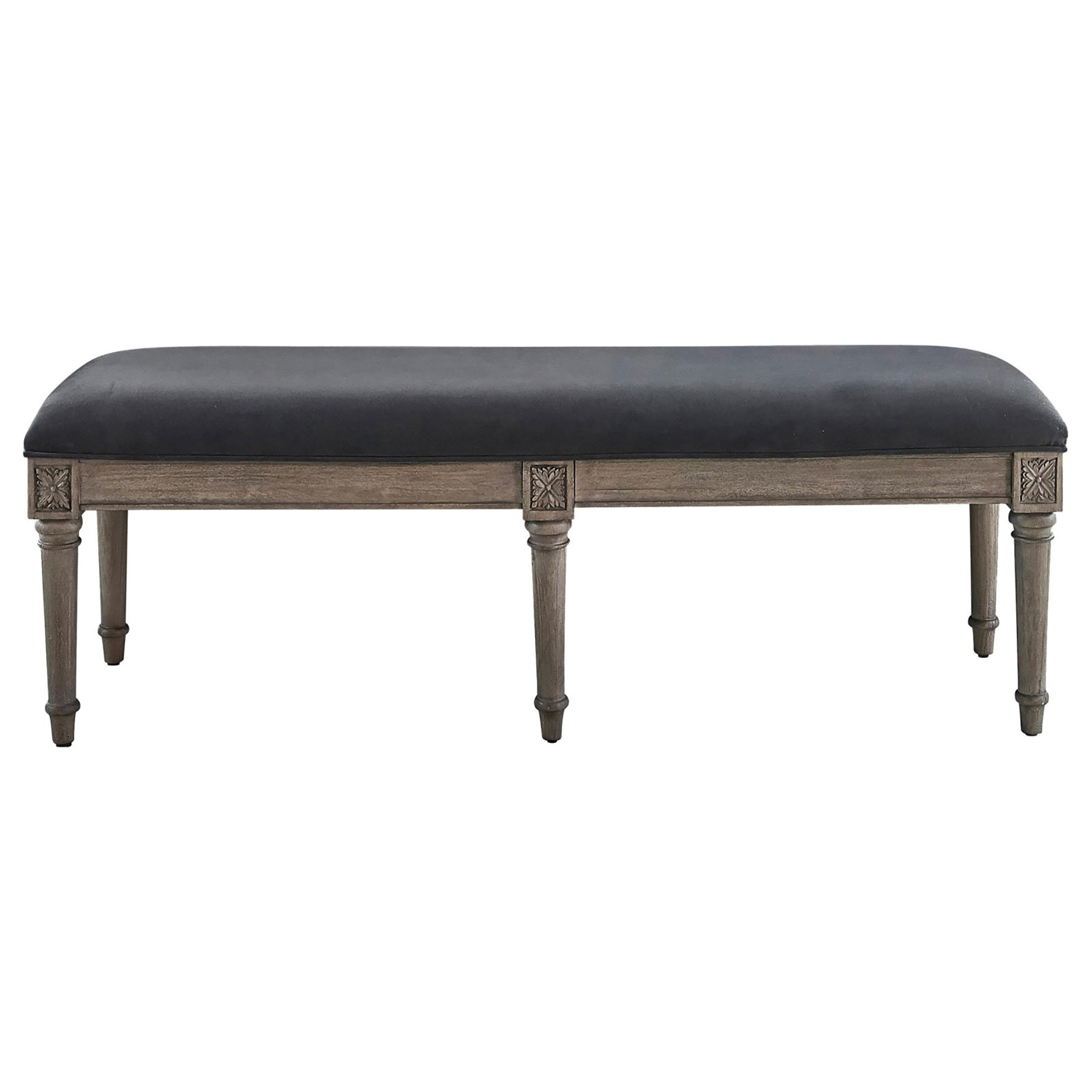 Chacoal Grey Upholstered Bench