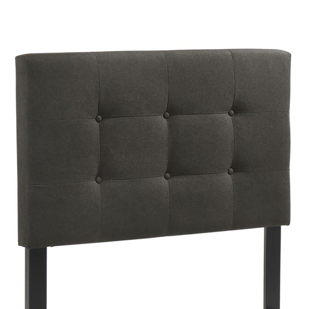 Charcoal Tufted Twin Panel Bed