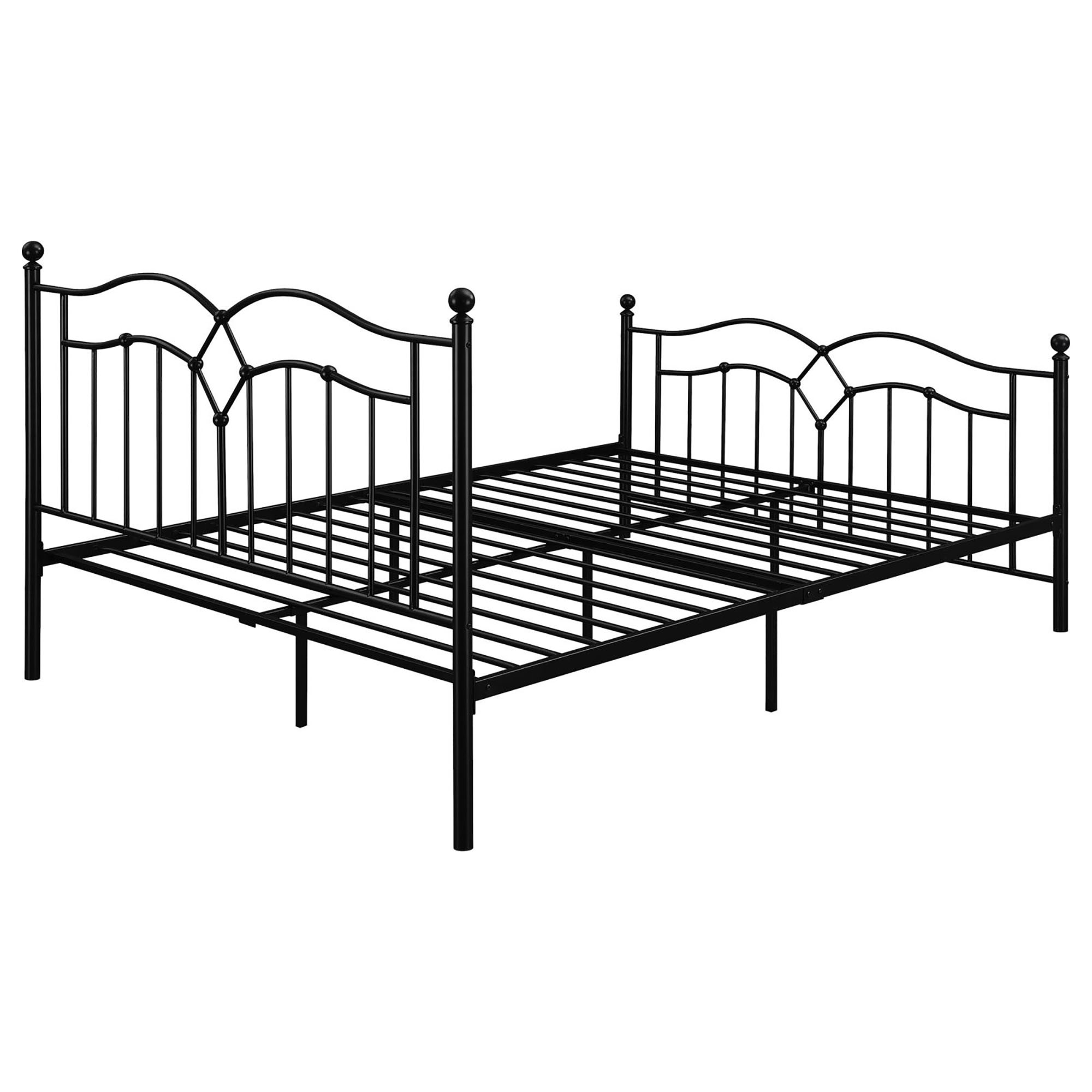 Black Slat Headboard Queen Bed