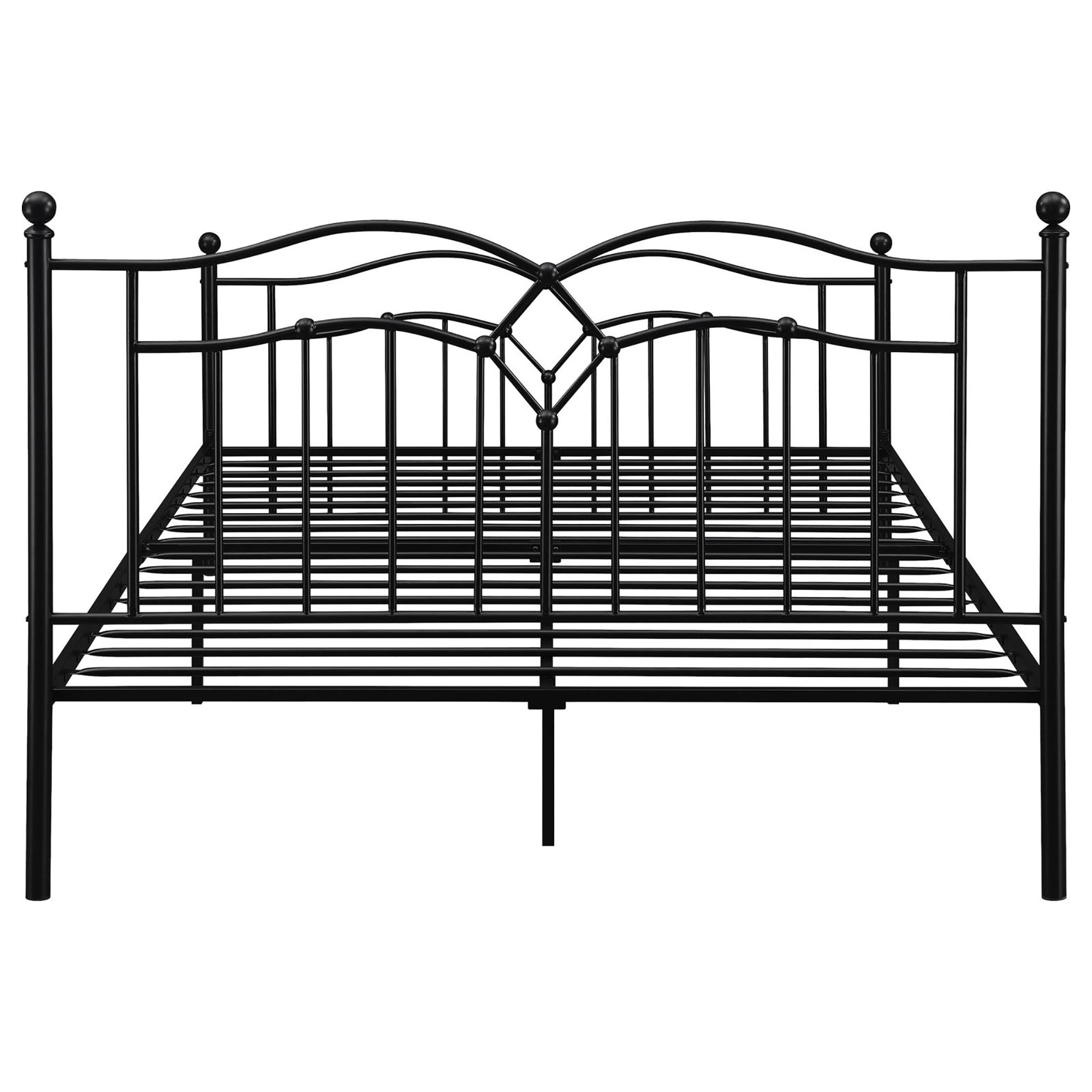 Black Slat Headboard Queen Bed