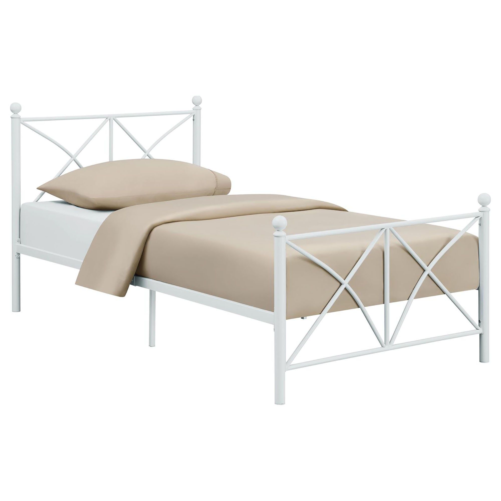 White Twin Platform Bed