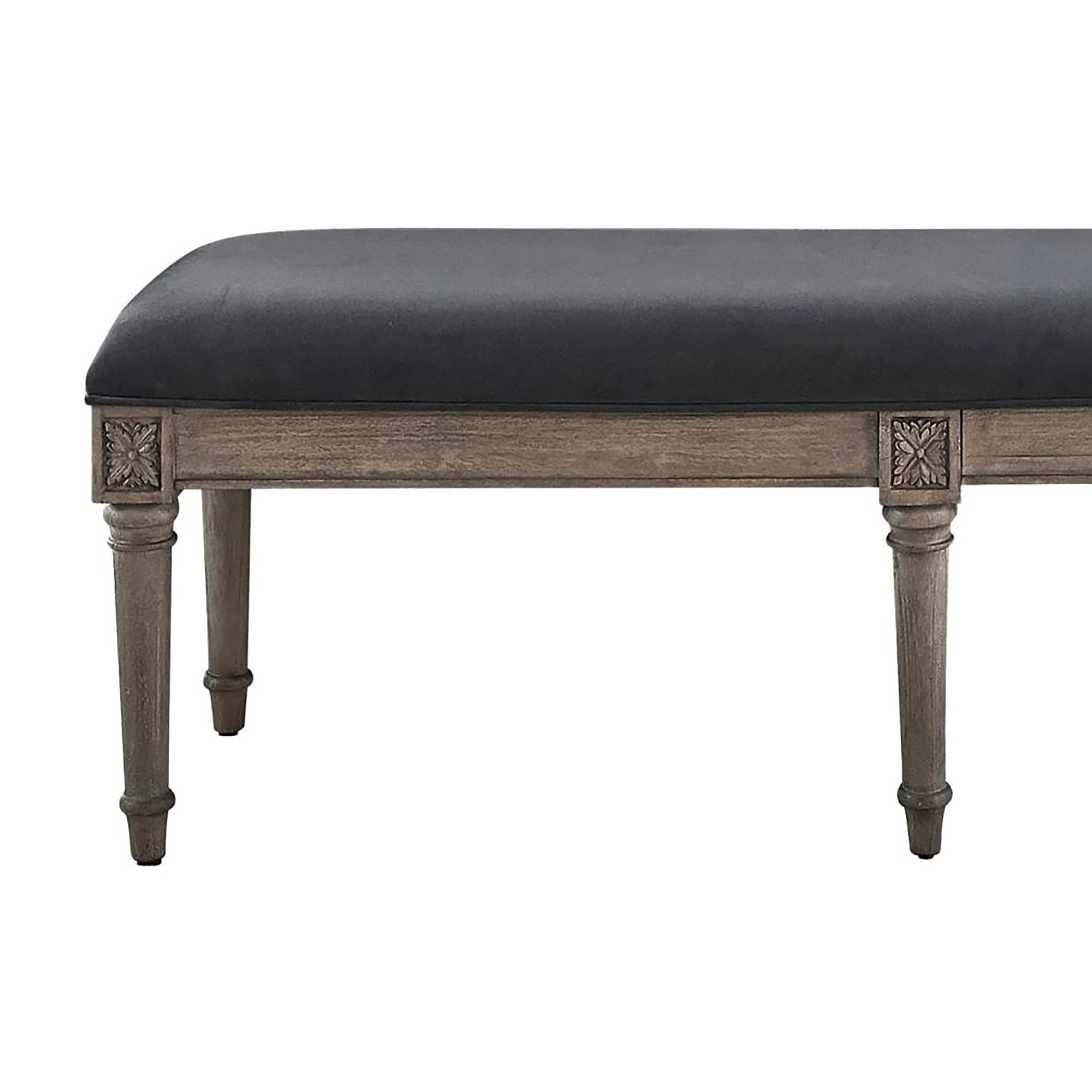 Chacoal Grey Upholstered Bench