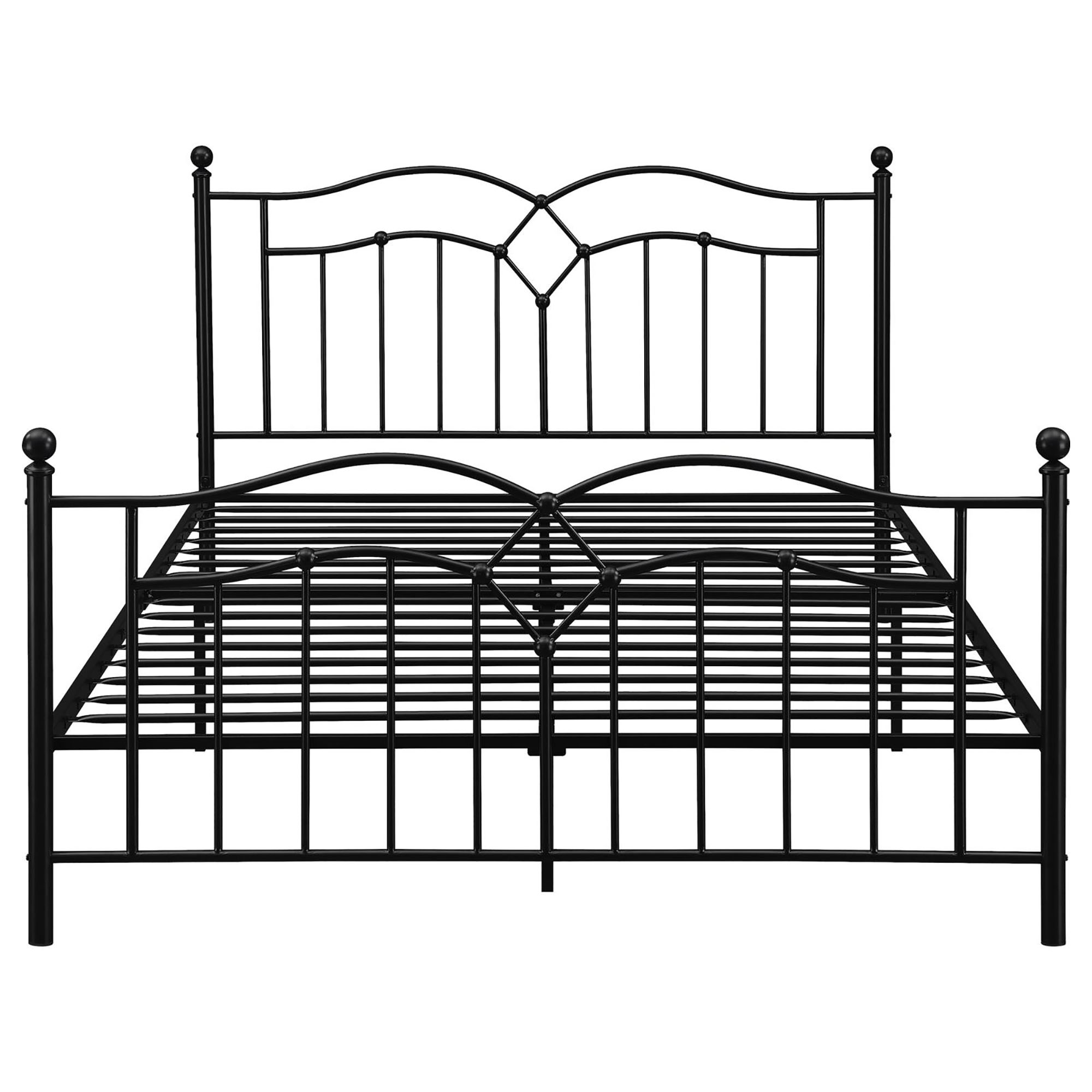 Black Slat Headboard Queen Bed