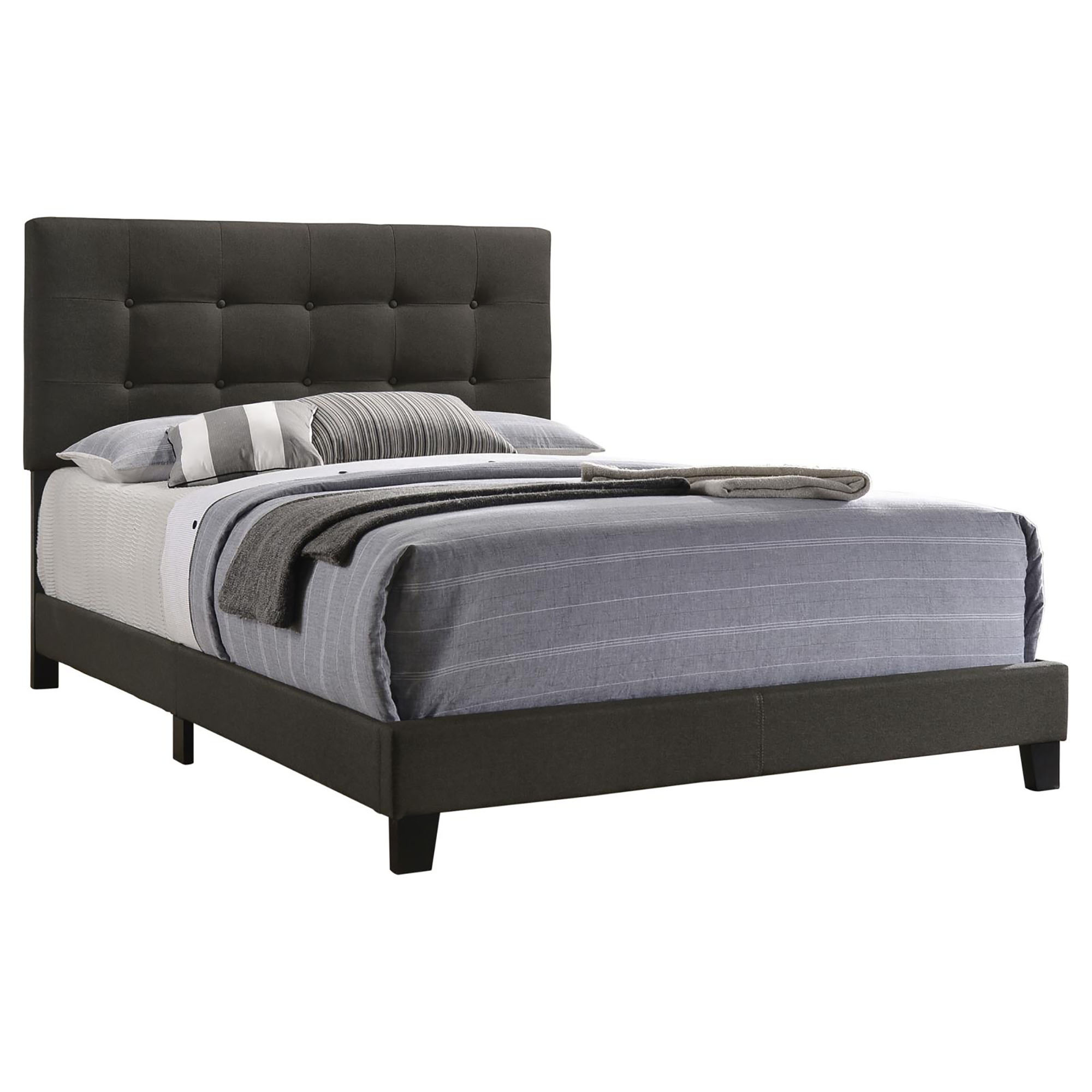 Charcoal Tufted Full Panel Bed