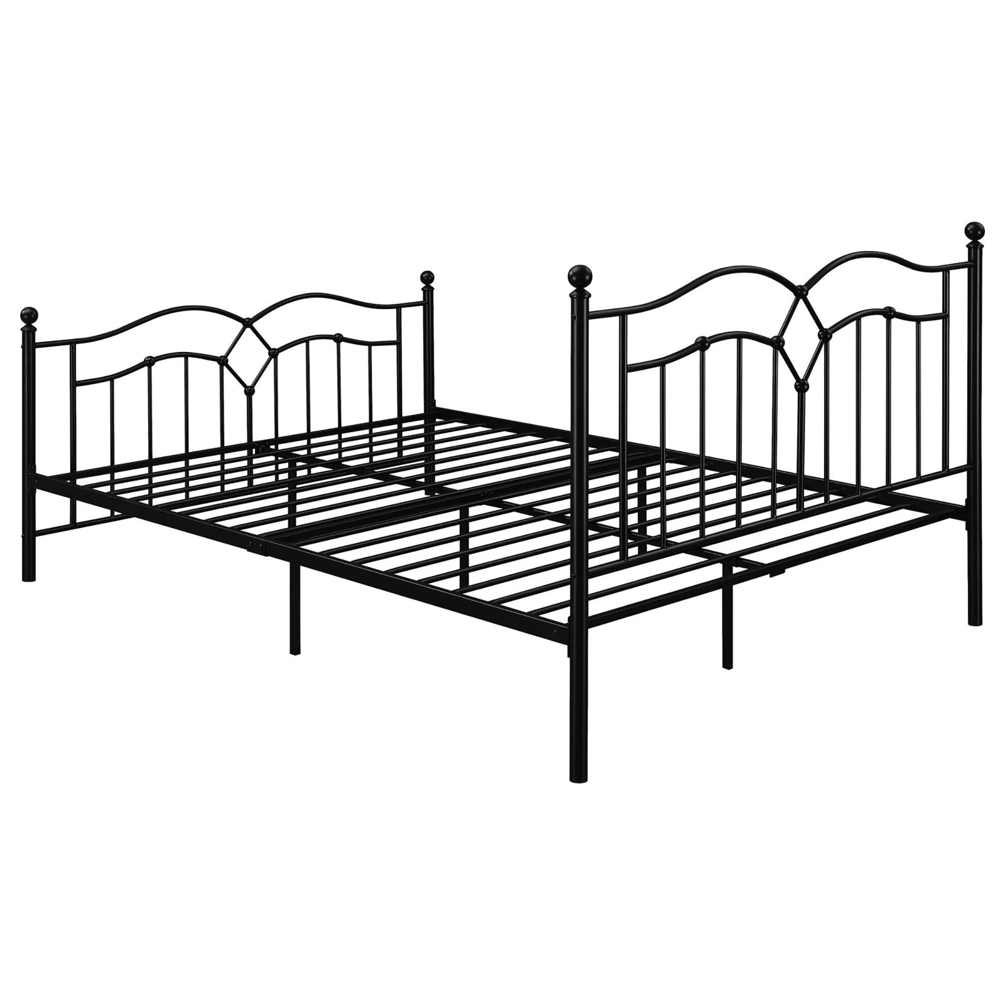 Black Slat Headboard Queen Bed