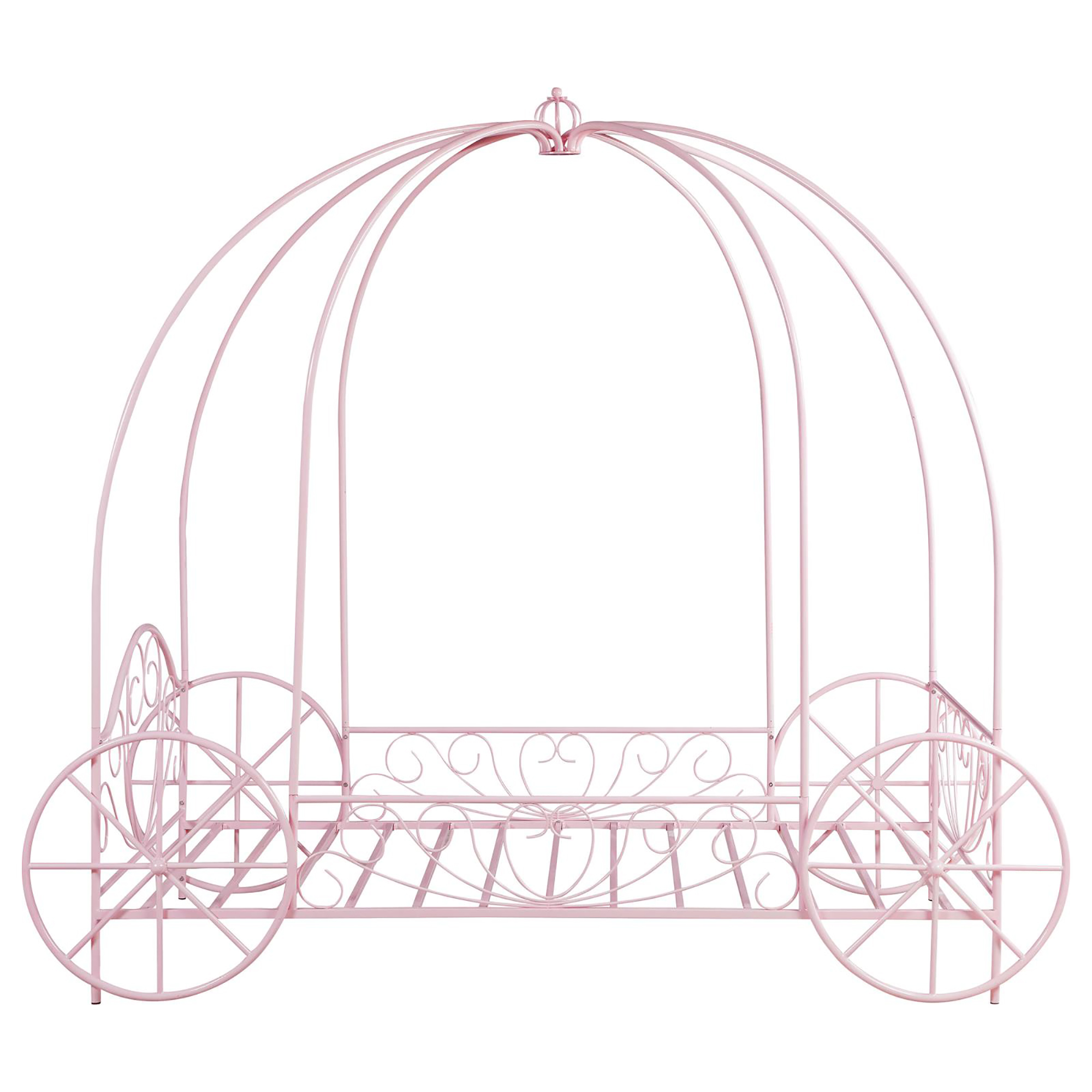 Powder Pink Twin Canopy Bed