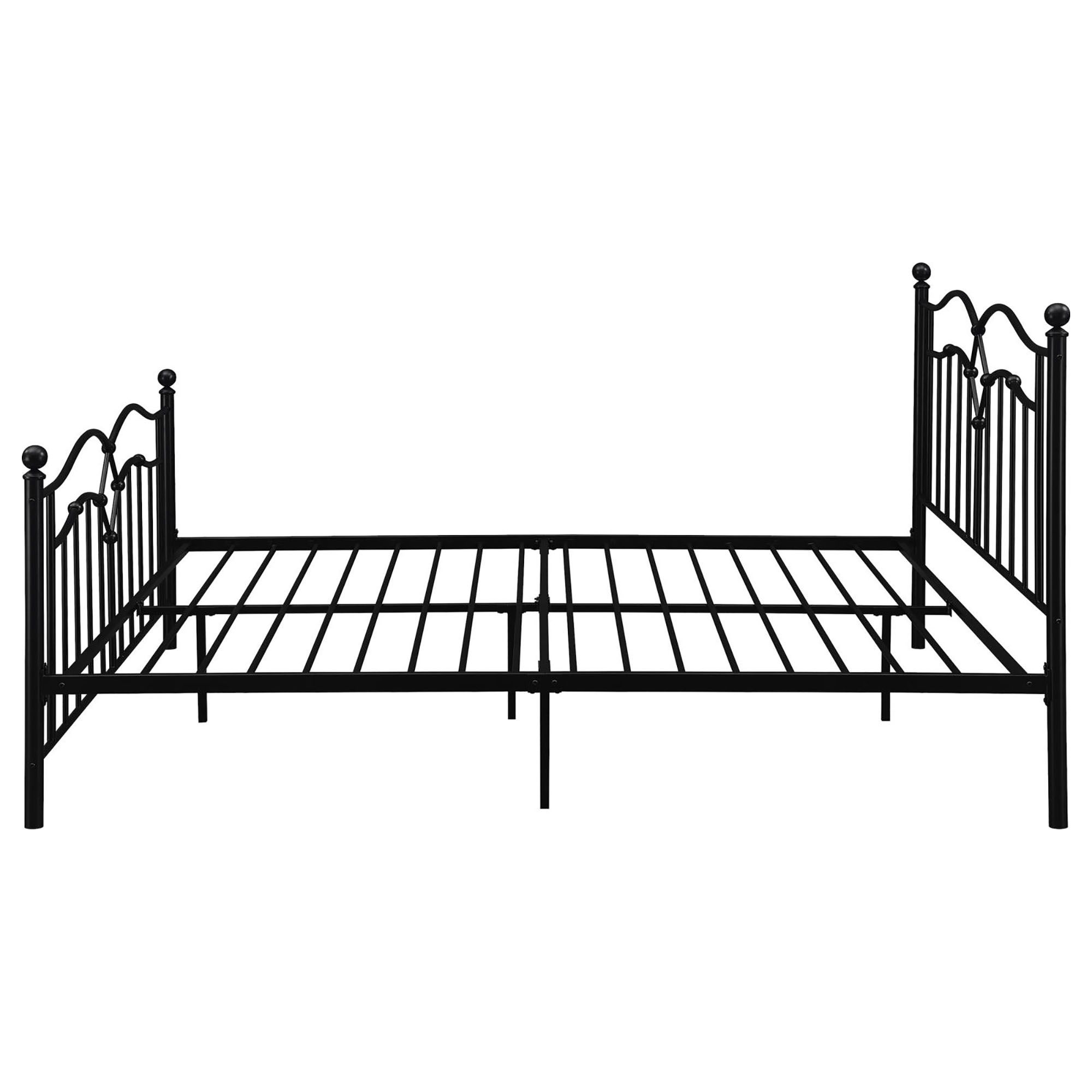 Black Slat Headboard Queen Bed