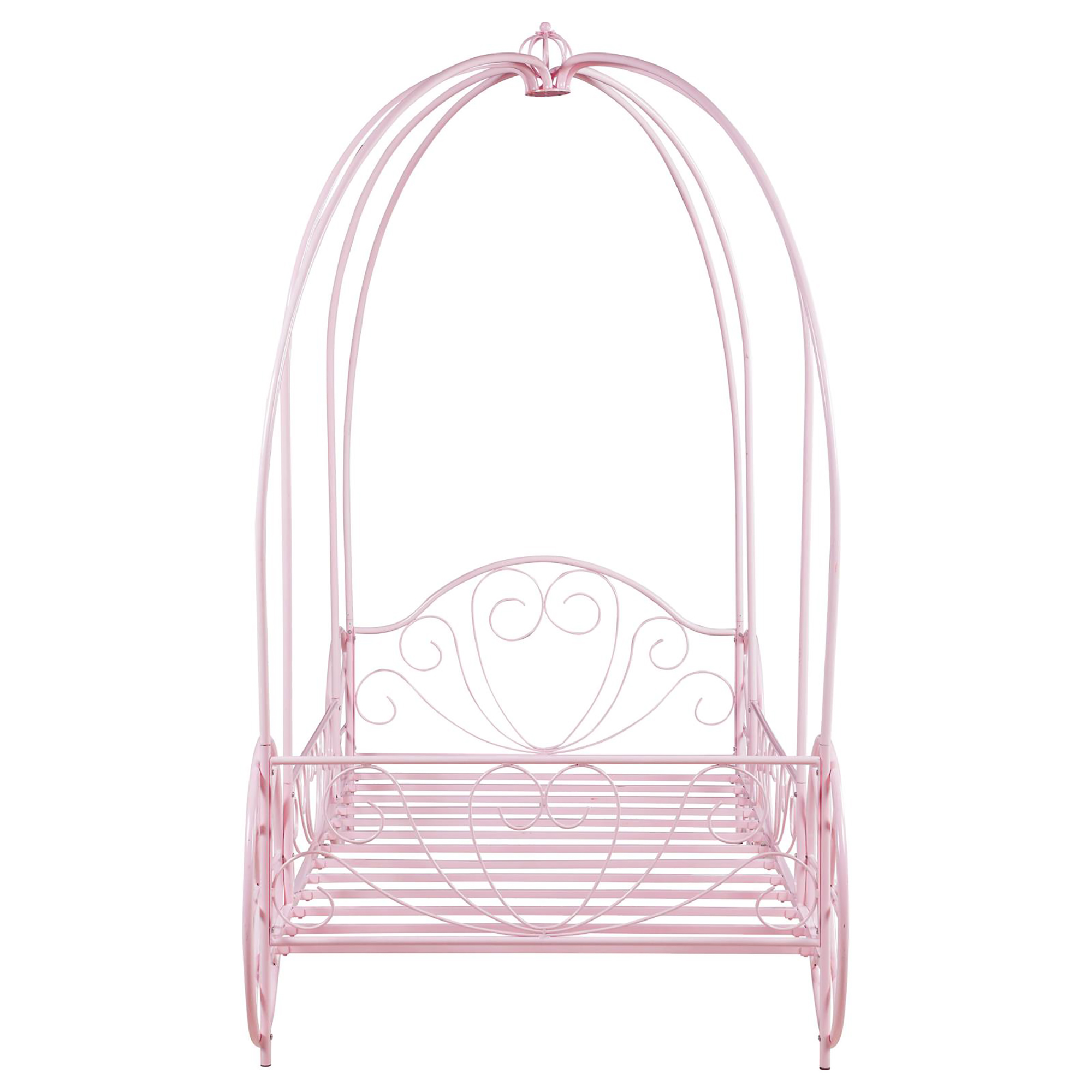 Powder Pink Twin Canopy Bed