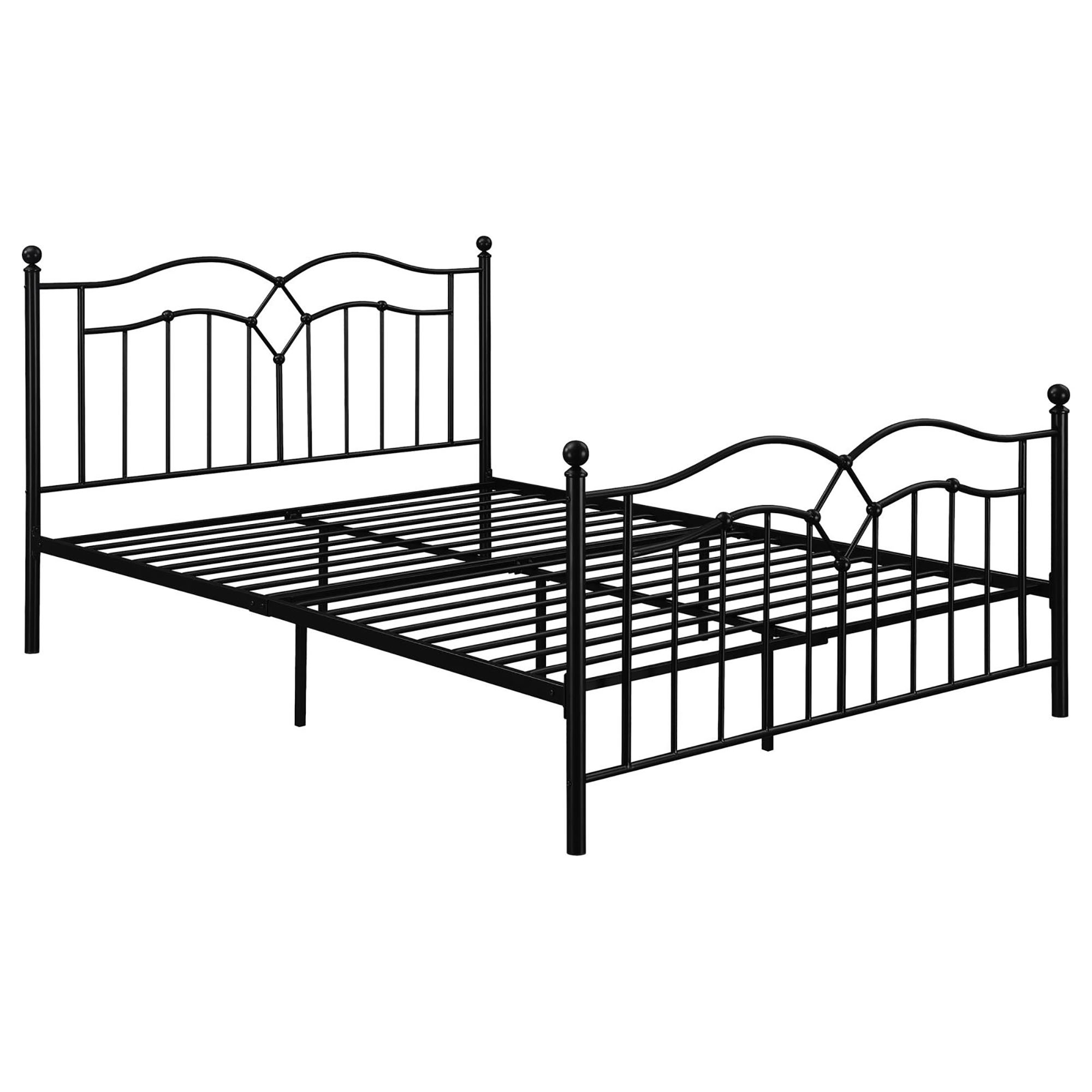 Black Slat Headboard Queen Bed