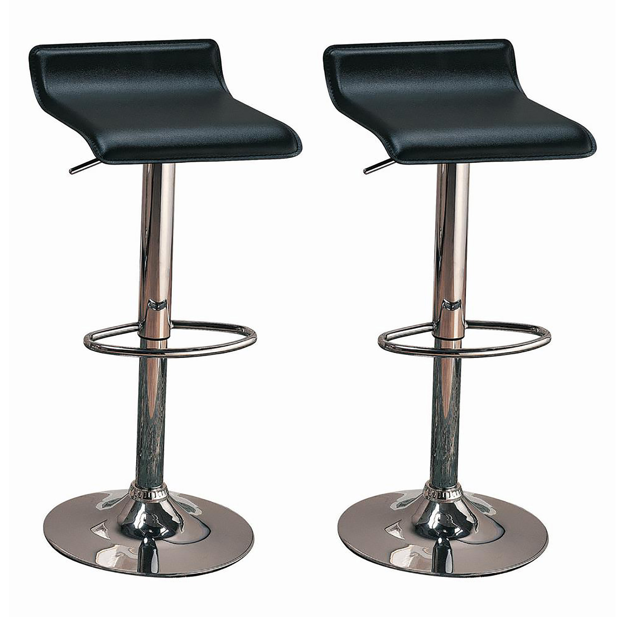 Black and Chrome Backless Bar Stool