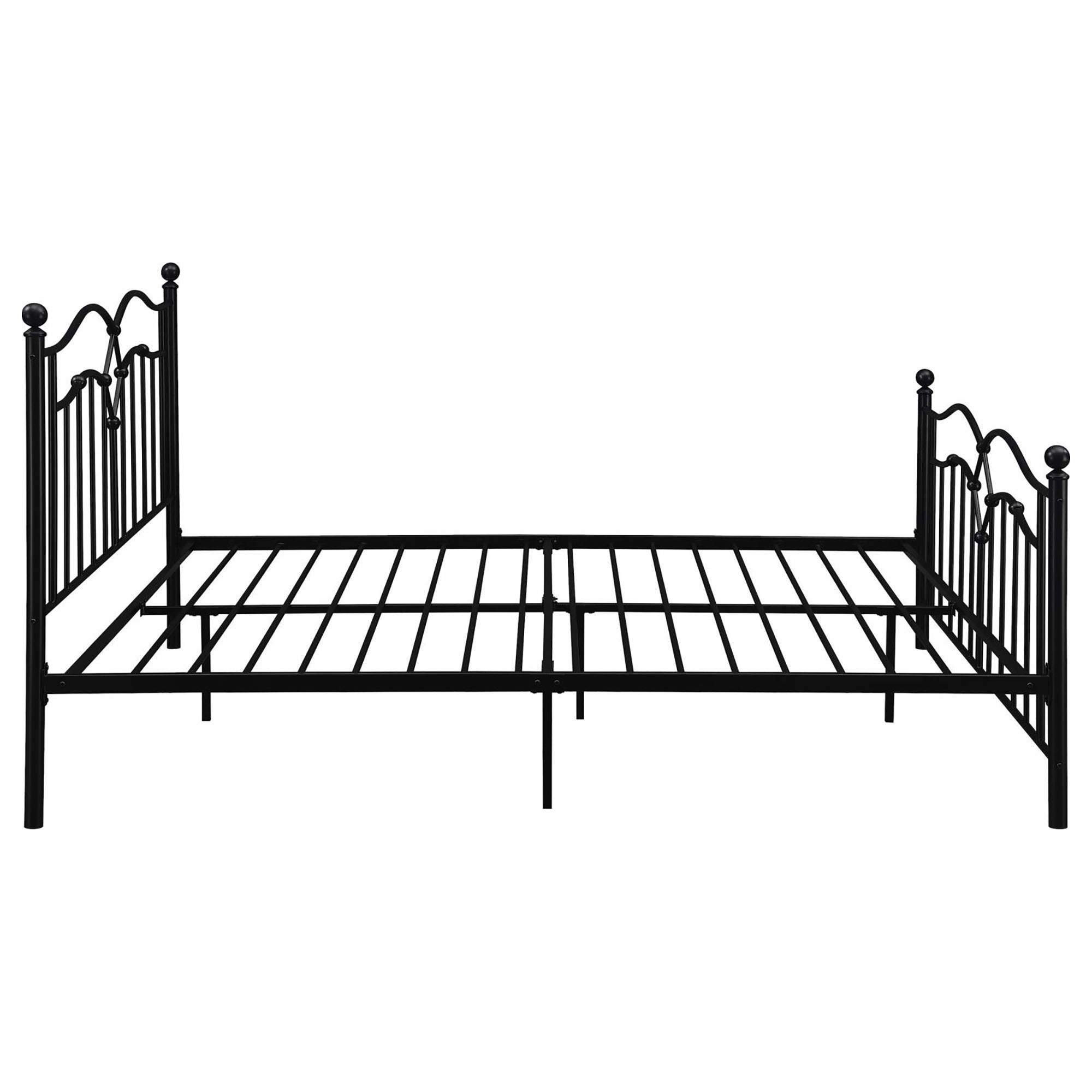 Black Slat Headboard Queen Bed