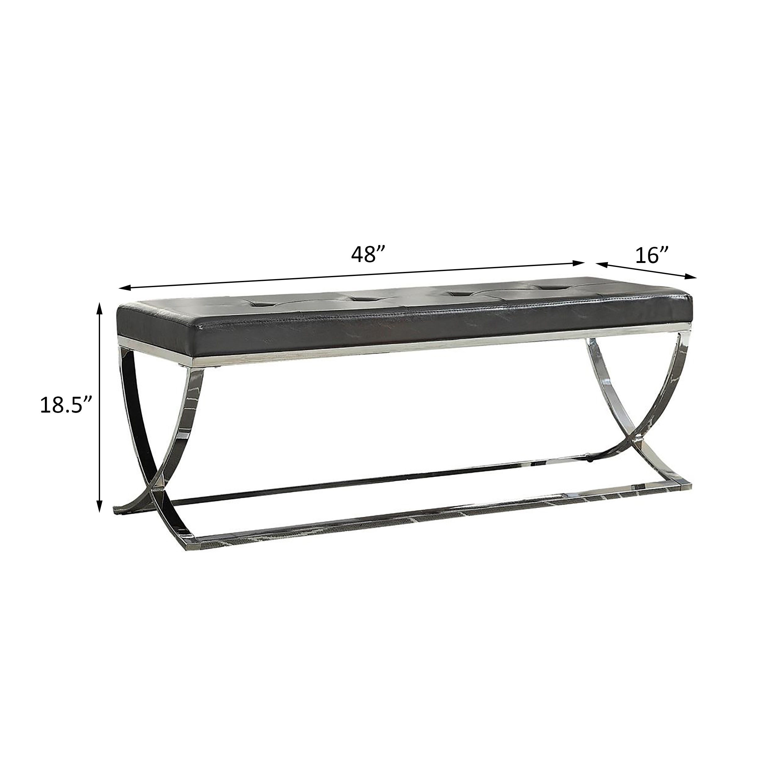 Black Curve-Leg Bench