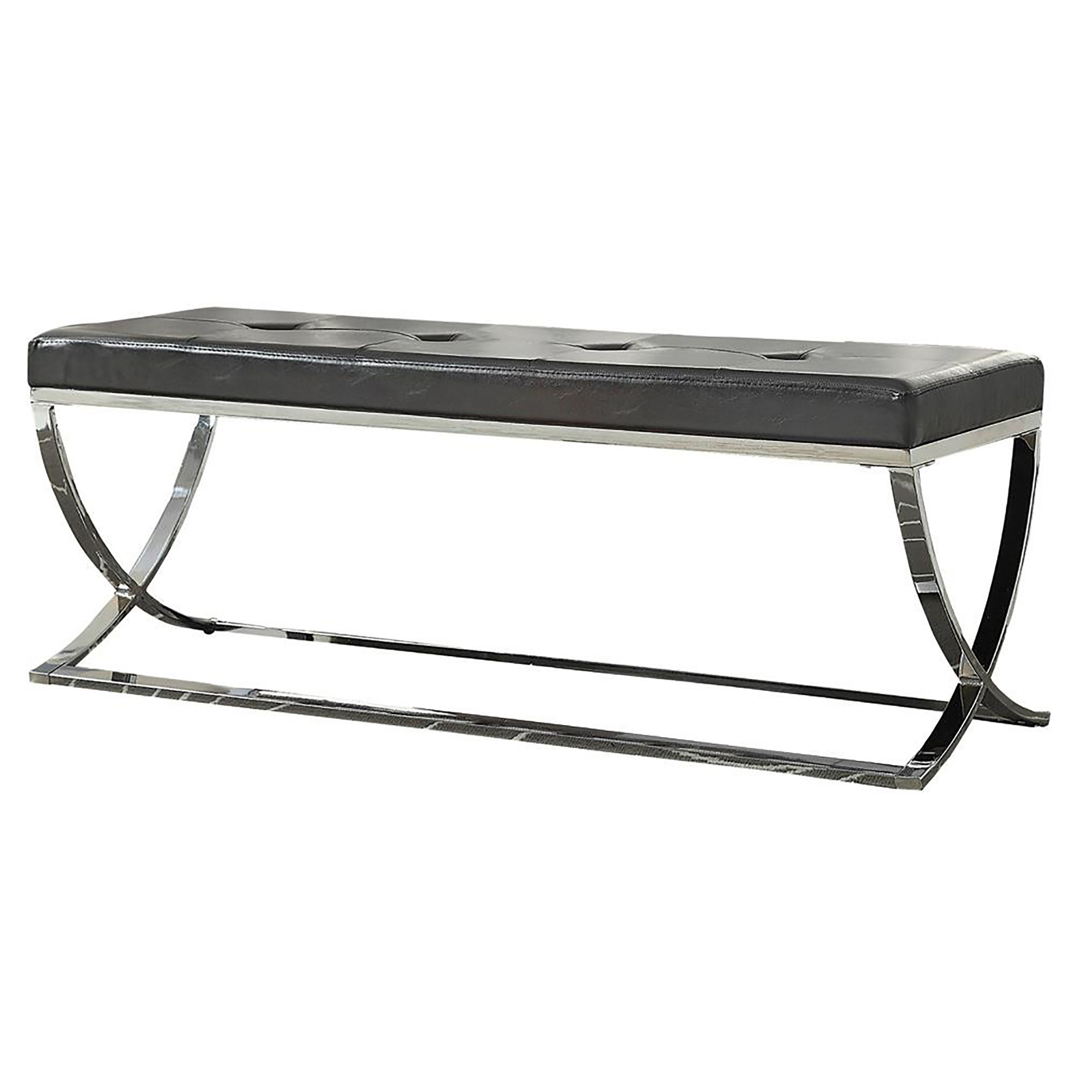 Black Curve-Leg Bench