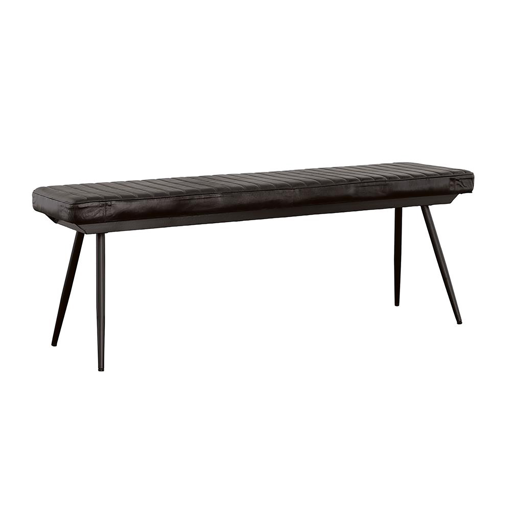 Espresso and Black Tufted Cushion Side Bench