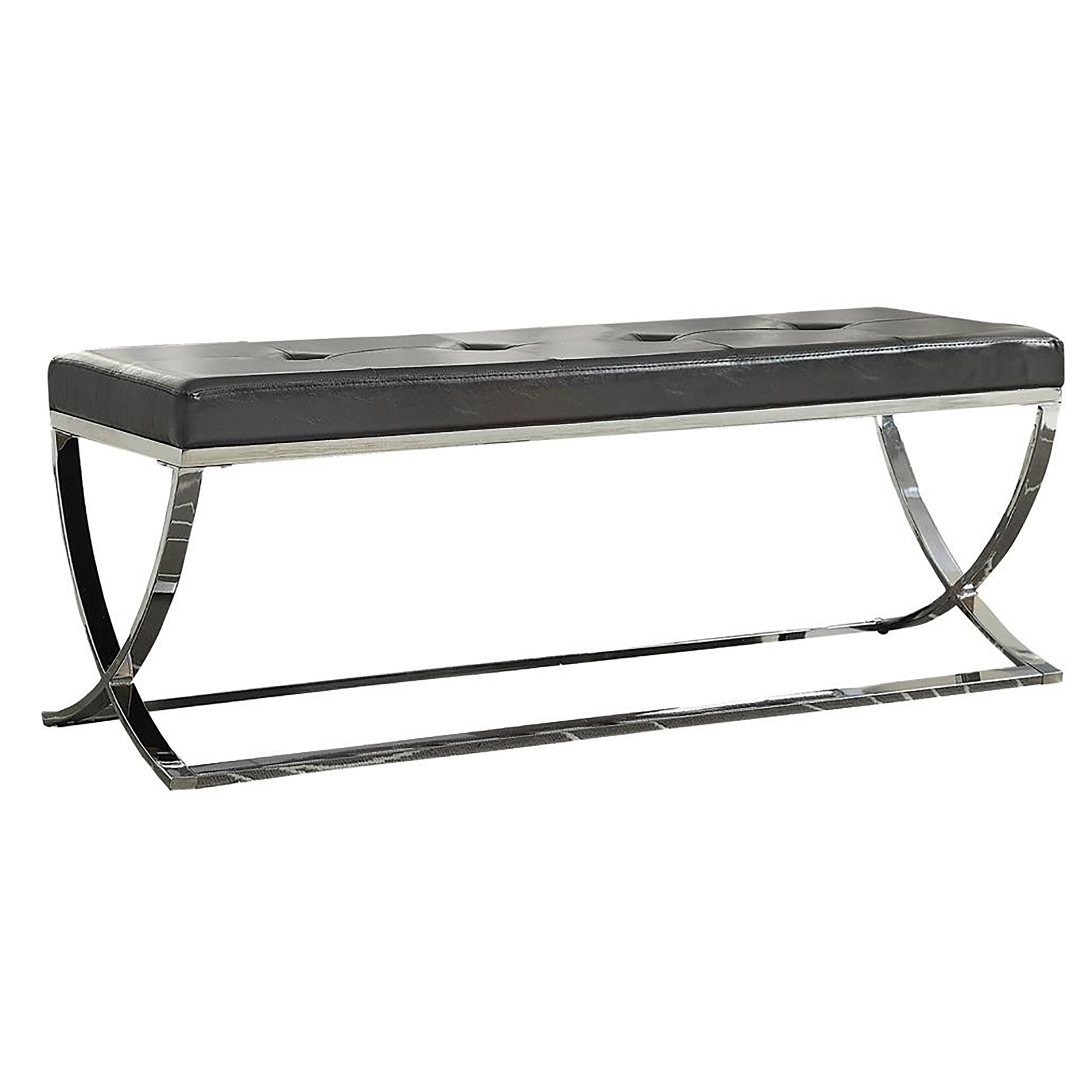 Black Curve-Leg Bench