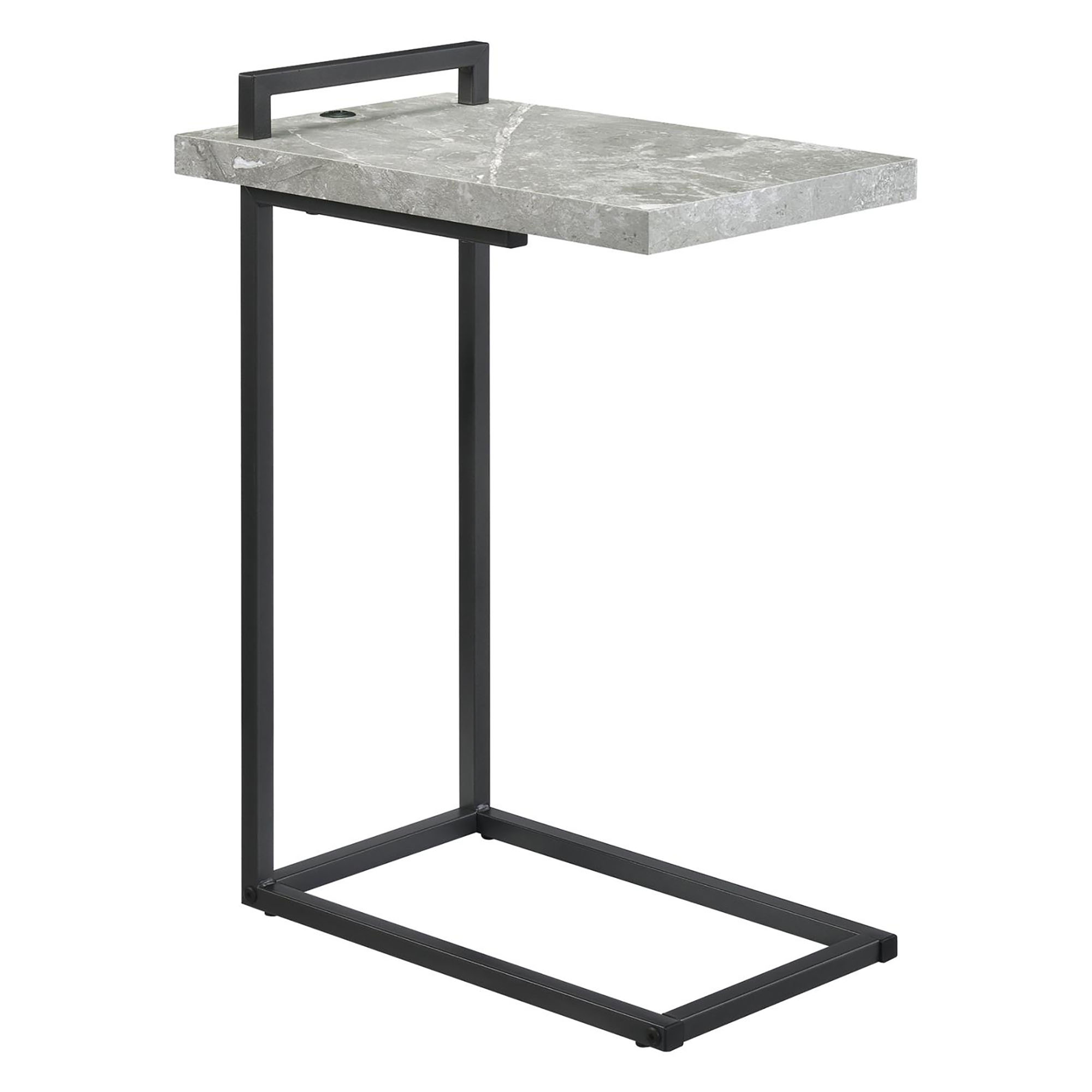 Grey and Gunmetal C-Table with USB Charging Port