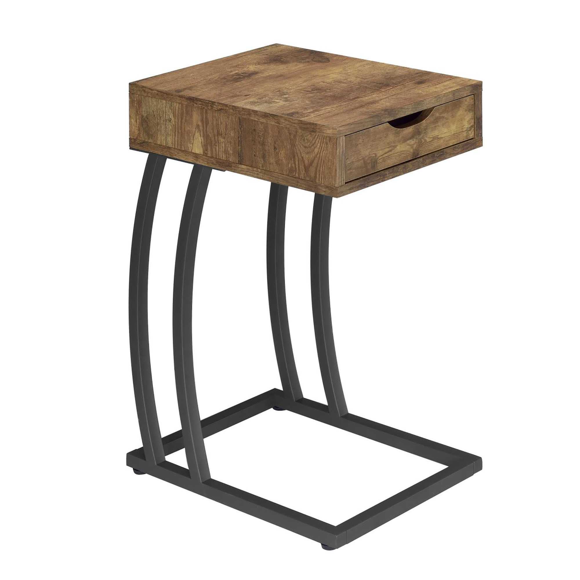 Antique Nutmeg and Gunmetal  Hi-tech Accent Table