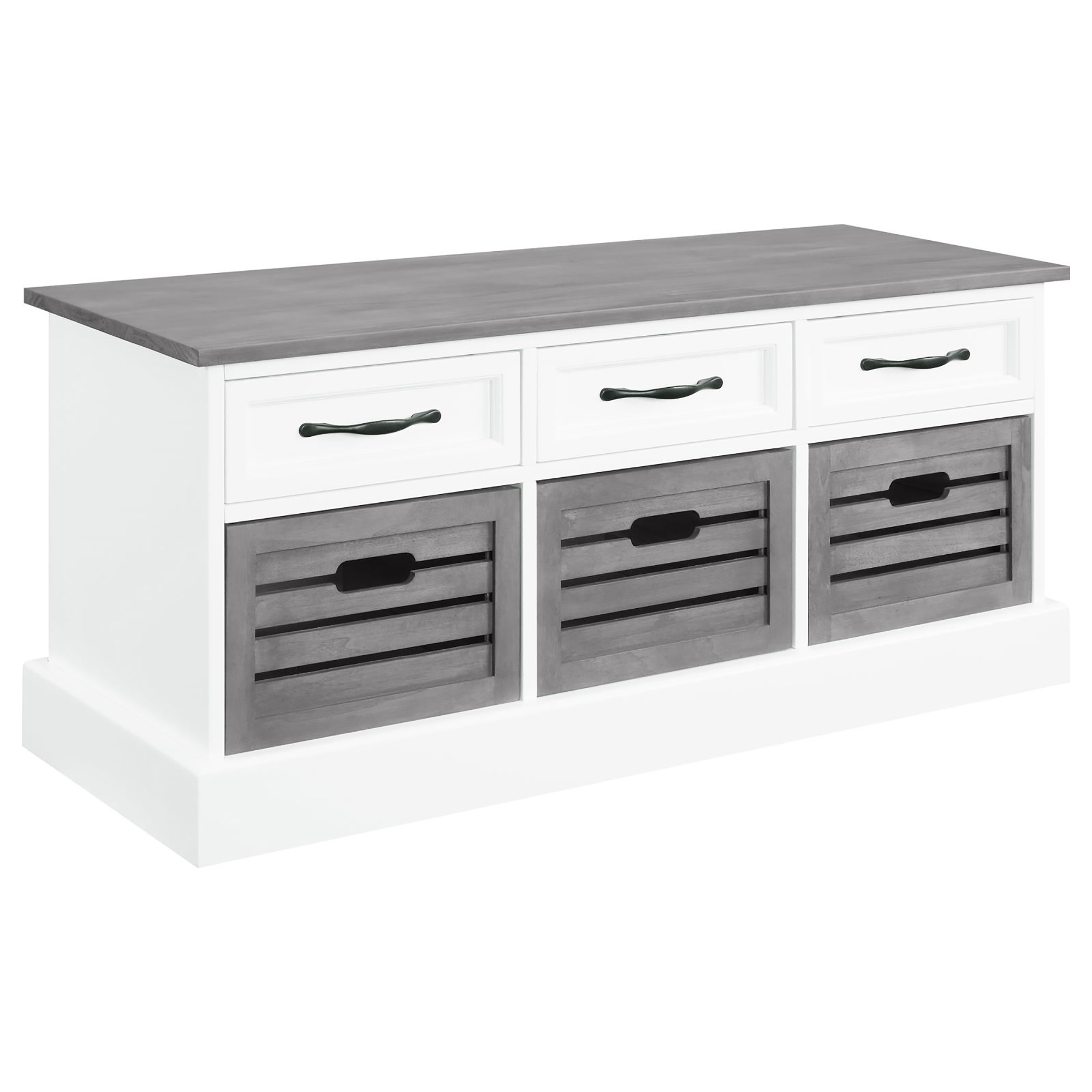 White and Weathered Grey 3-Drawer Storage