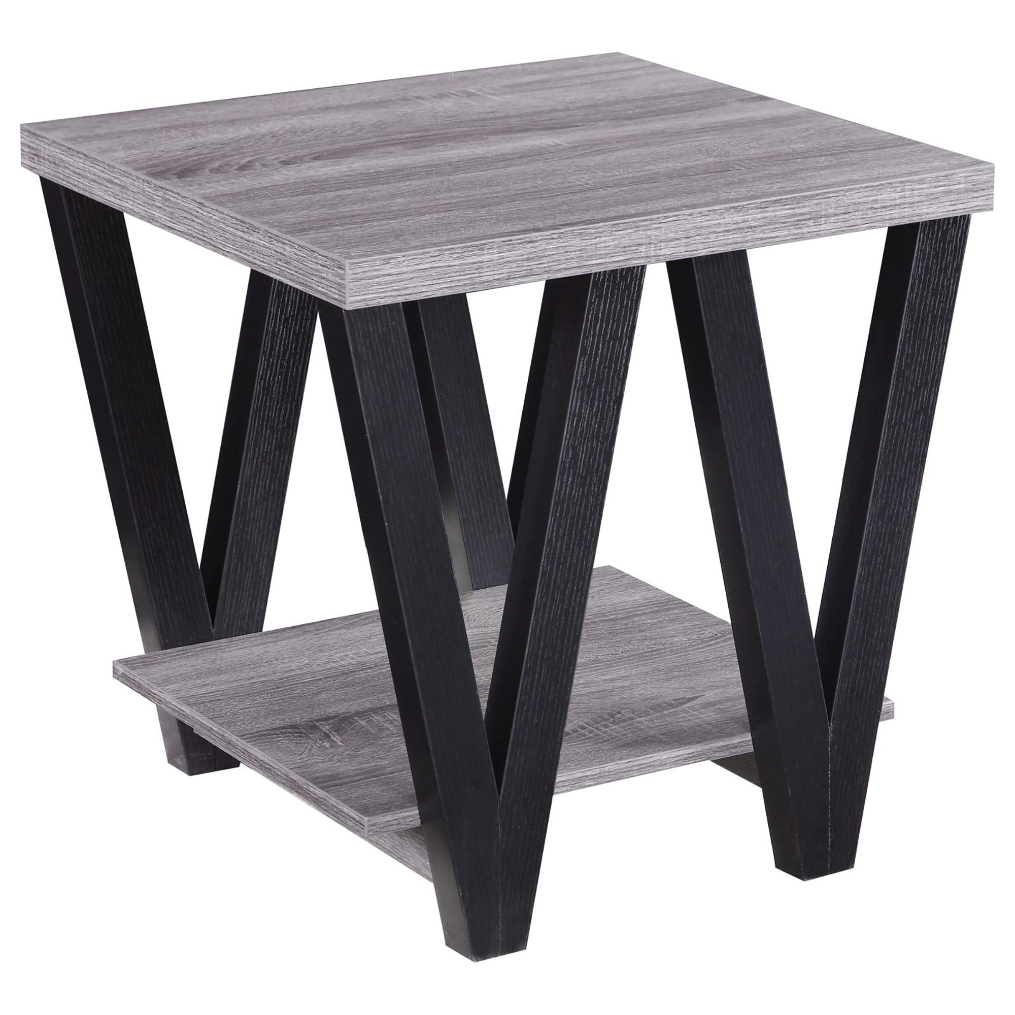 Black and Grey Angled Leg End Table