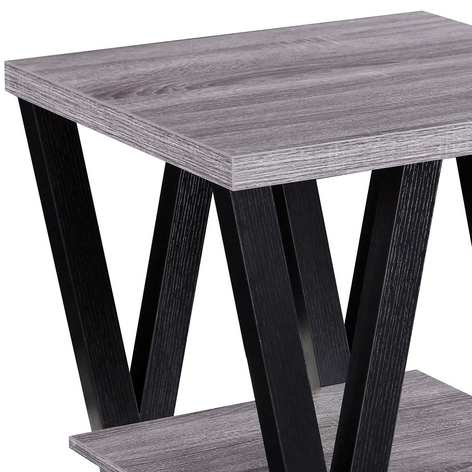 Black and Grey Angled Leg End Table