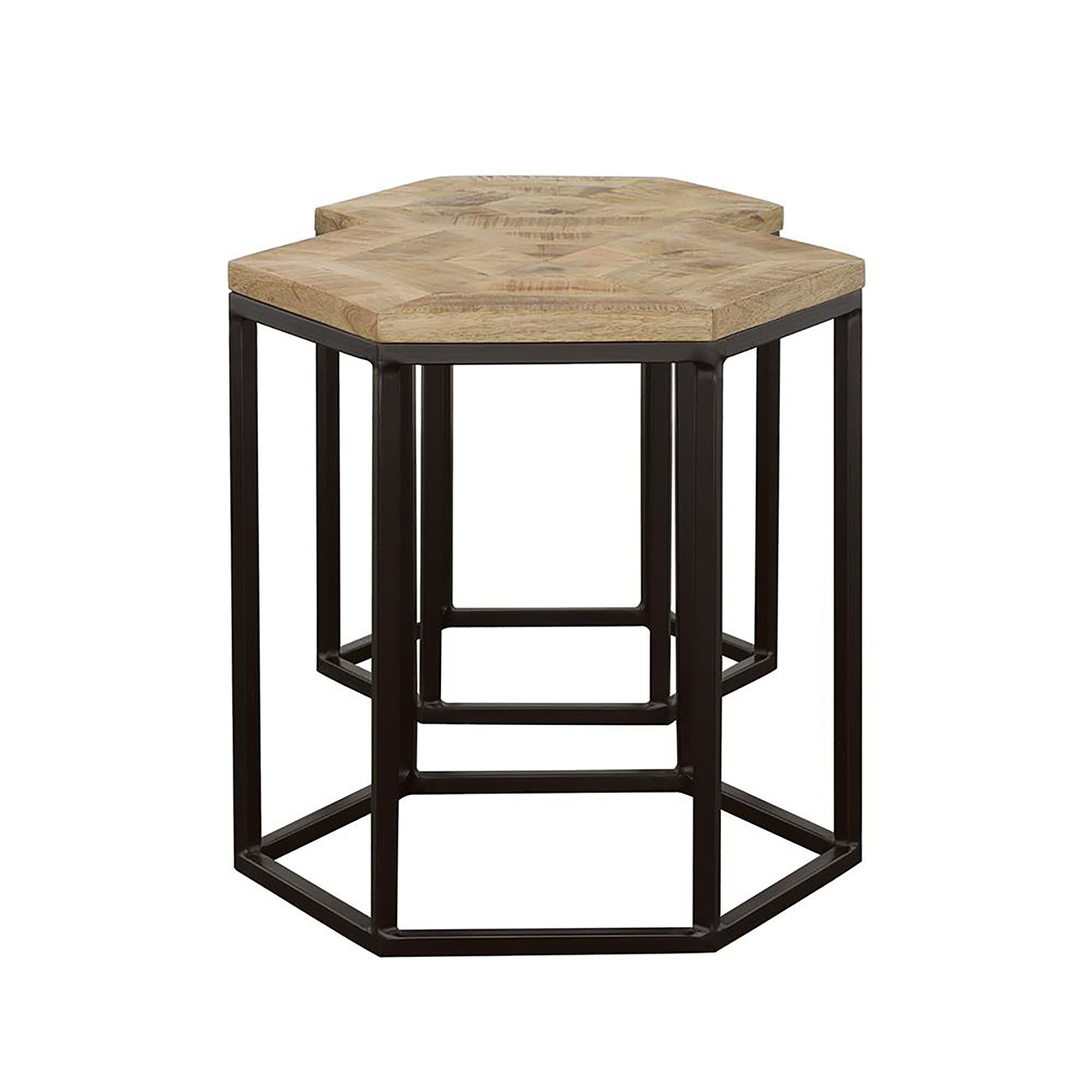 Natural and Black 2-Piece Nesting Table