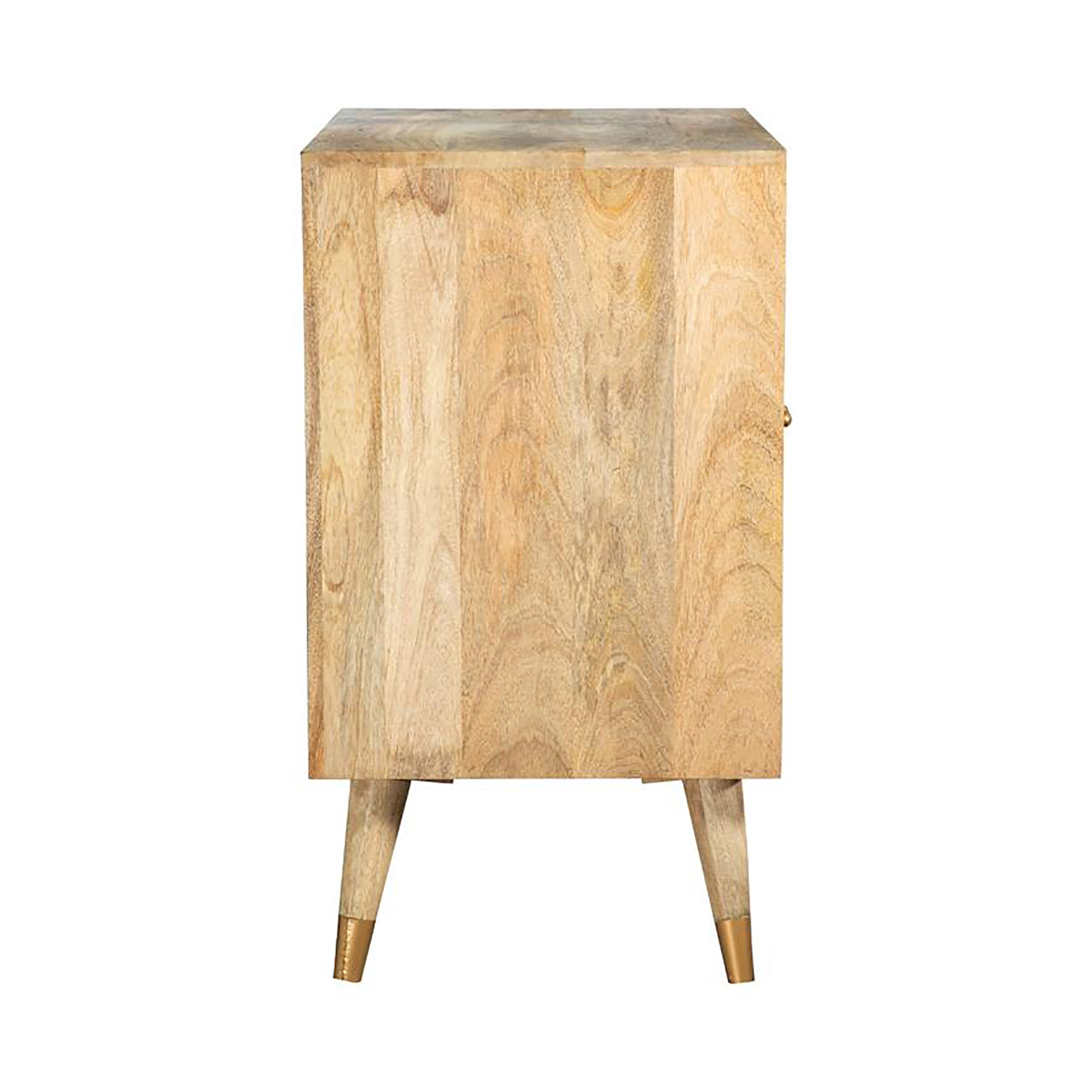 Natural Checkered 2-Door Accent Cabinet