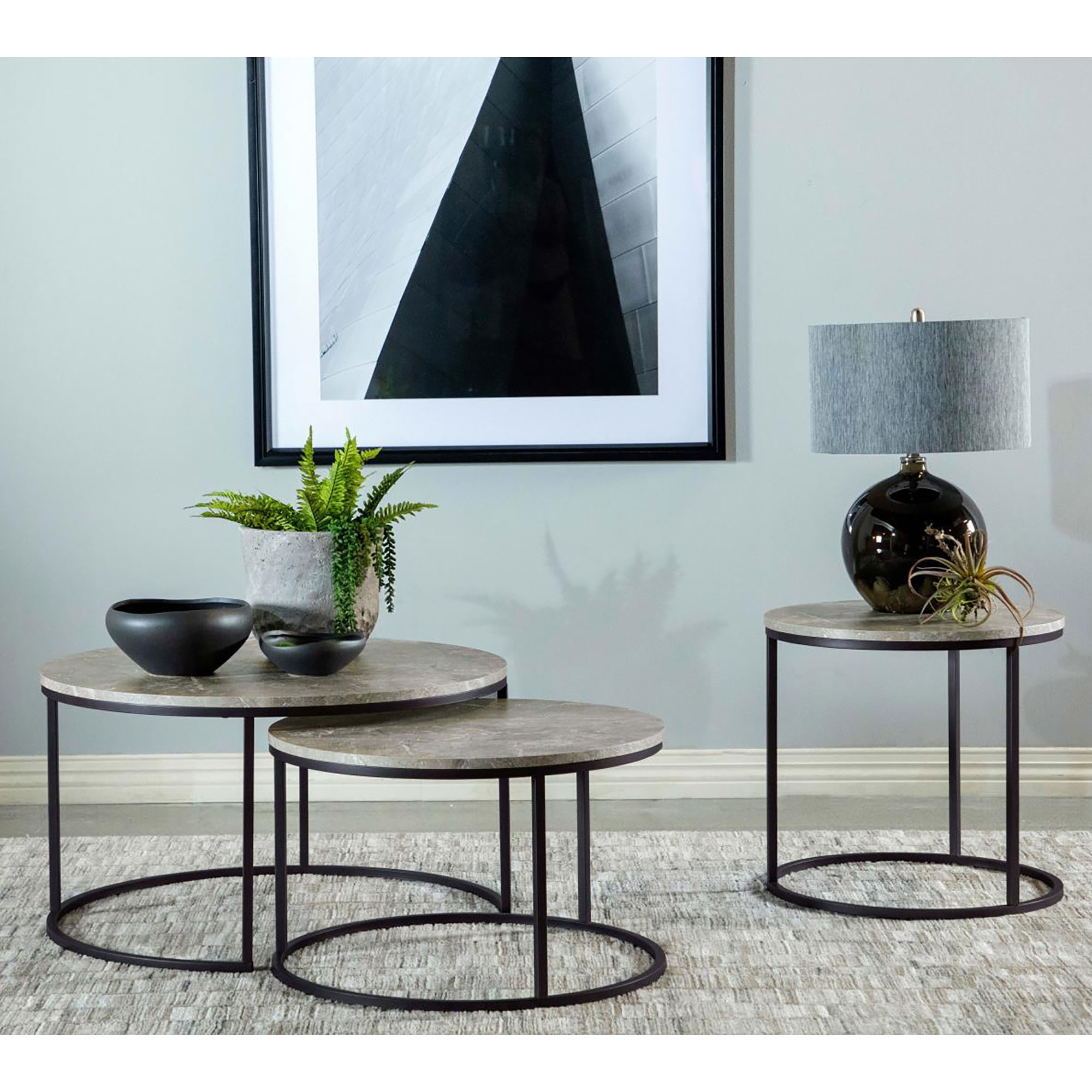 Grey and Gunmetal End Table