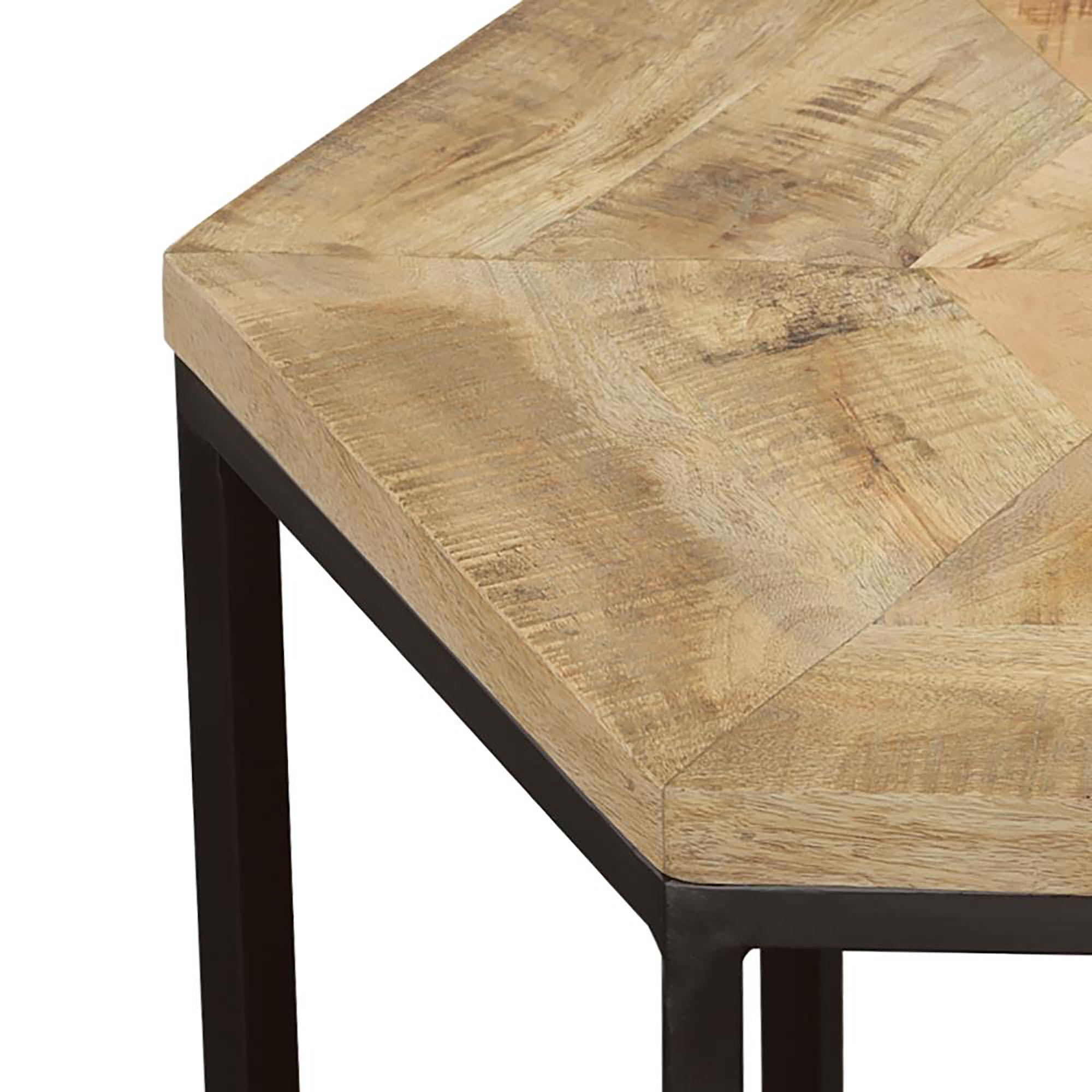 Natural and Black 2-Piece Nesting Table