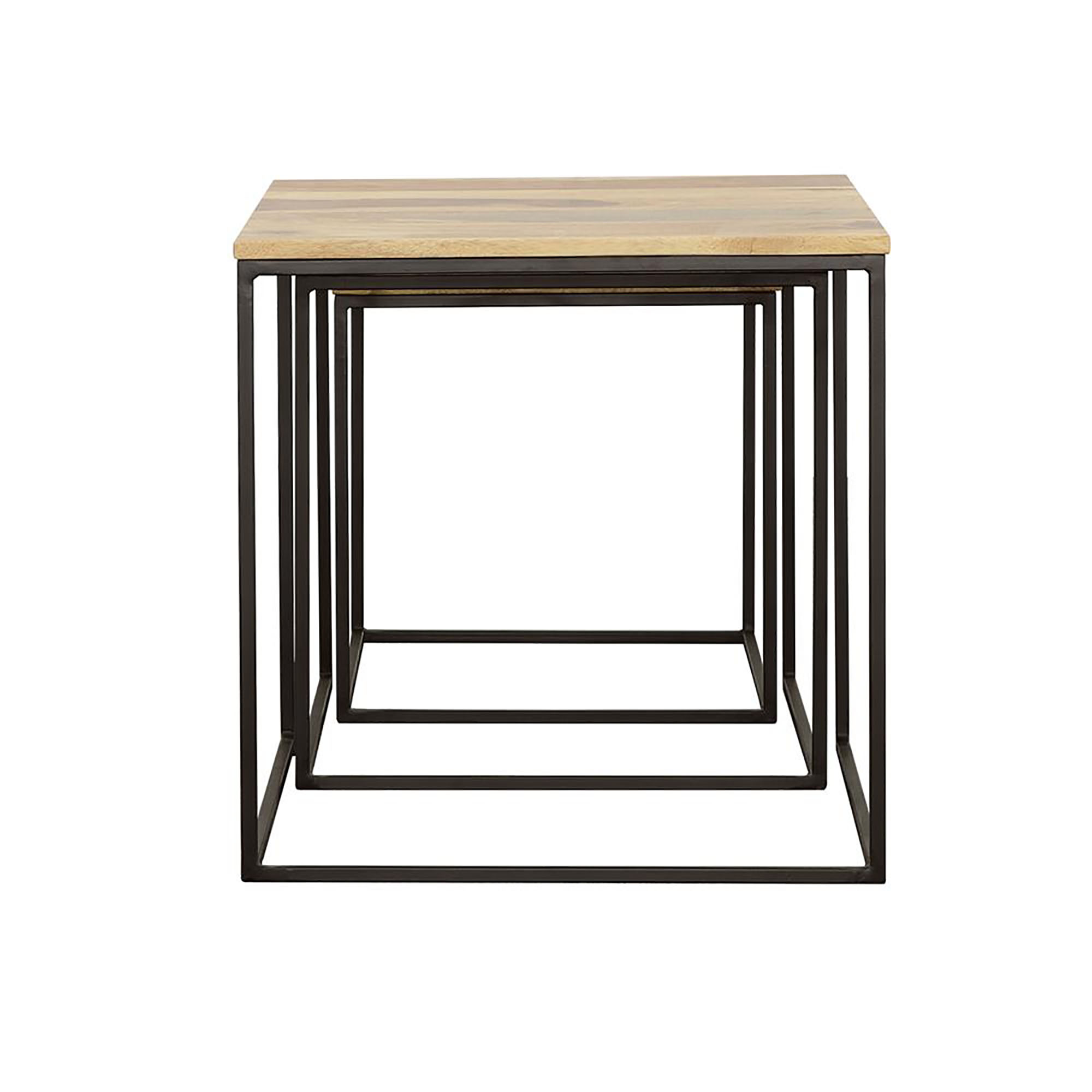 Natural and Black 3-piece Nesting Table