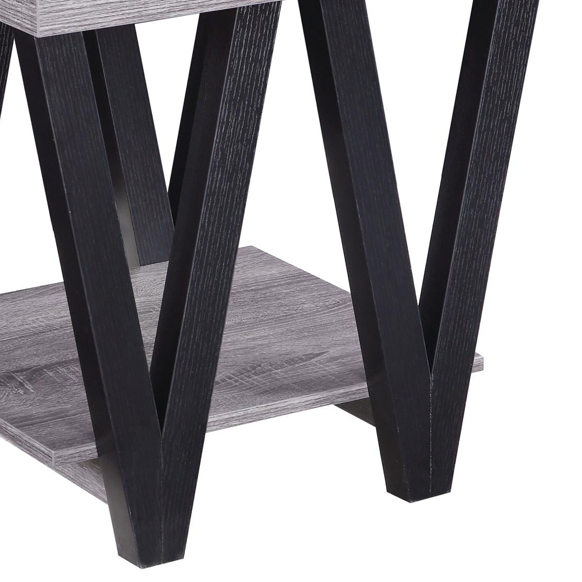 Black and Grey Angled Leg End Table