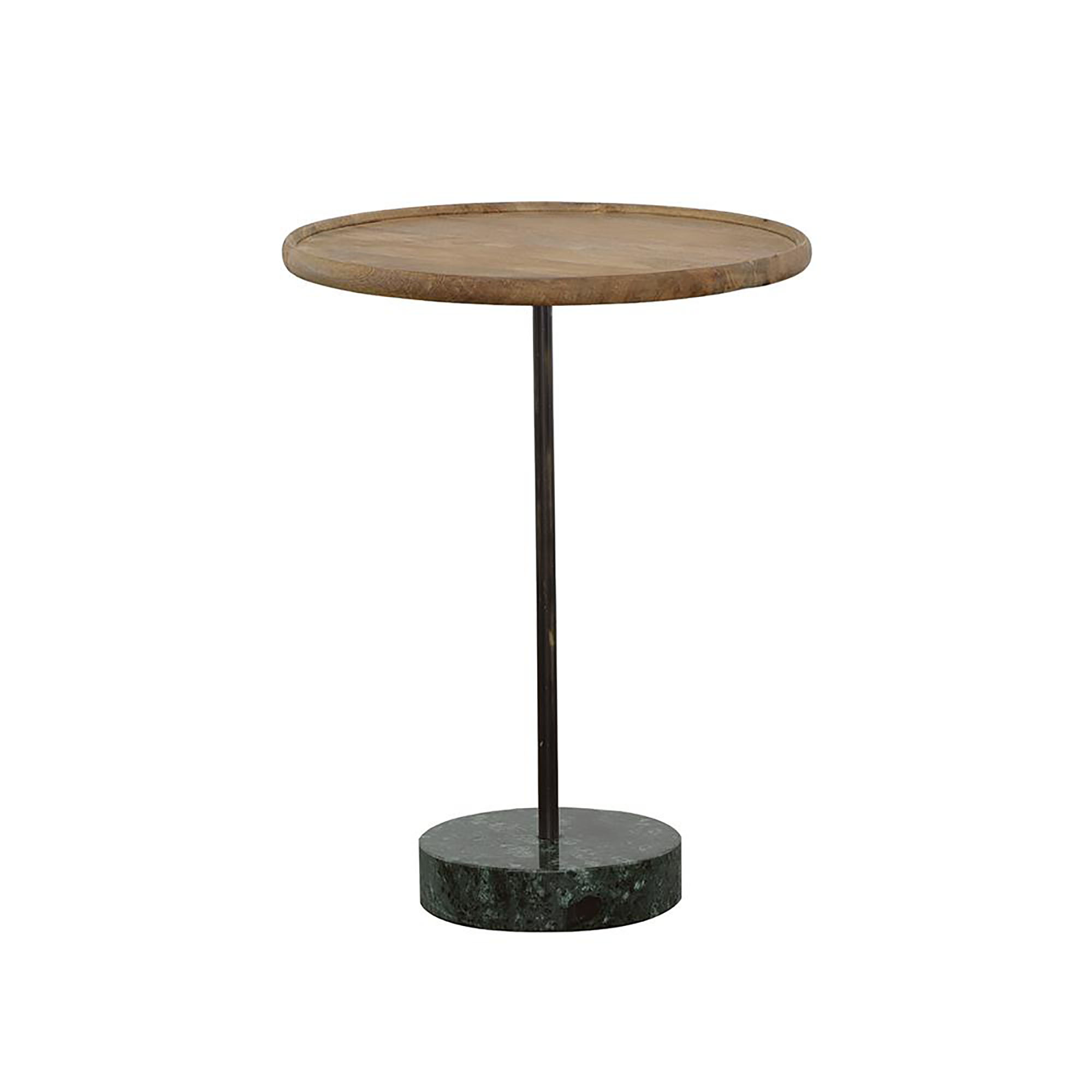 Natural and Green Round Marble Base Accent Table