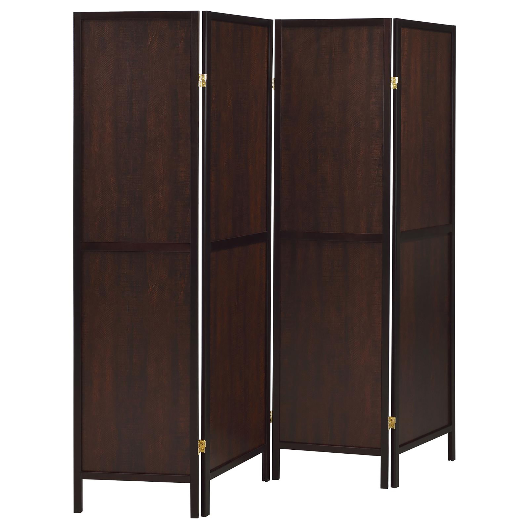 Rustic Tobacco and Cappuccino 4-Panel Folding Screen