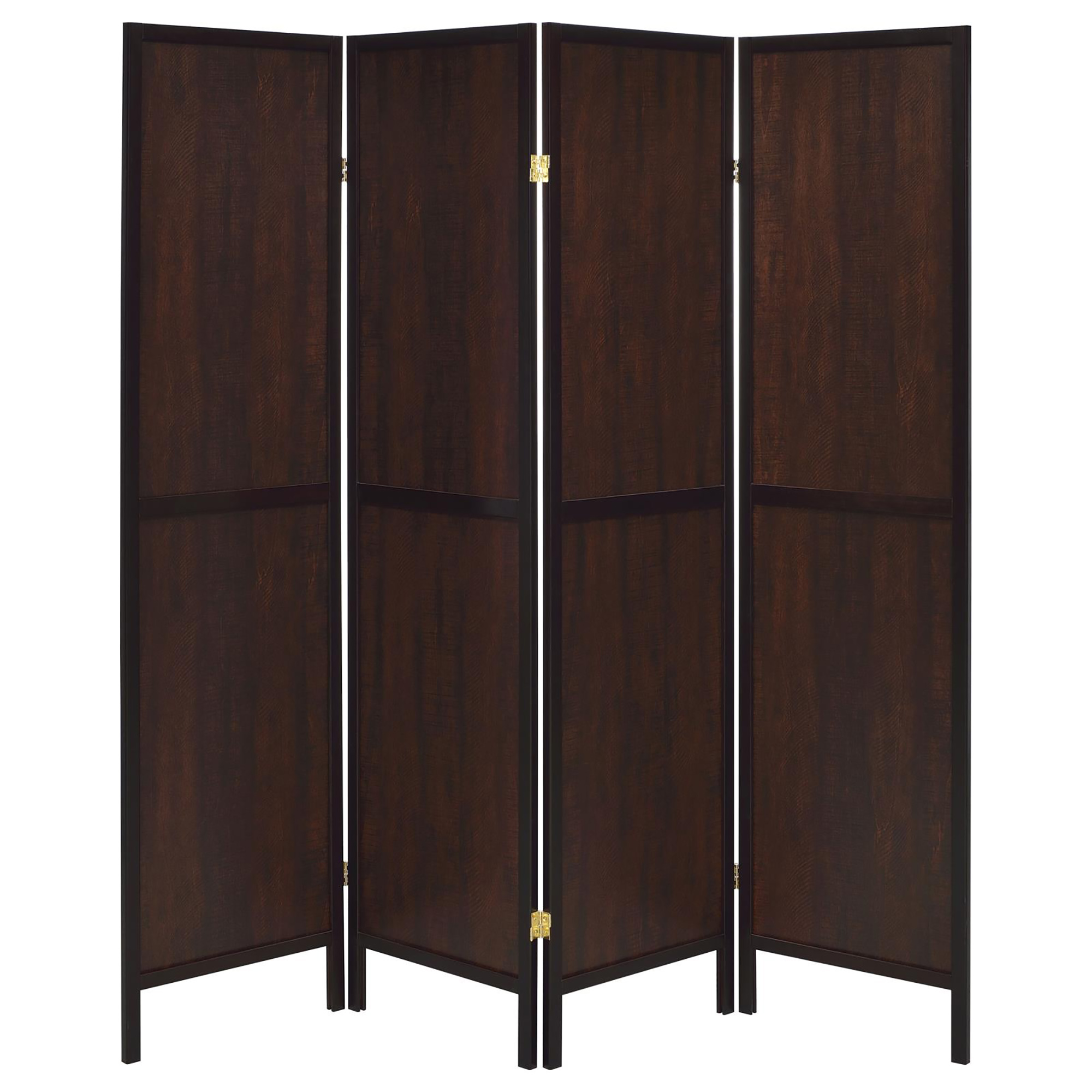 Rustic Tobacco and Cappuccino 4-Panel Folding Screen