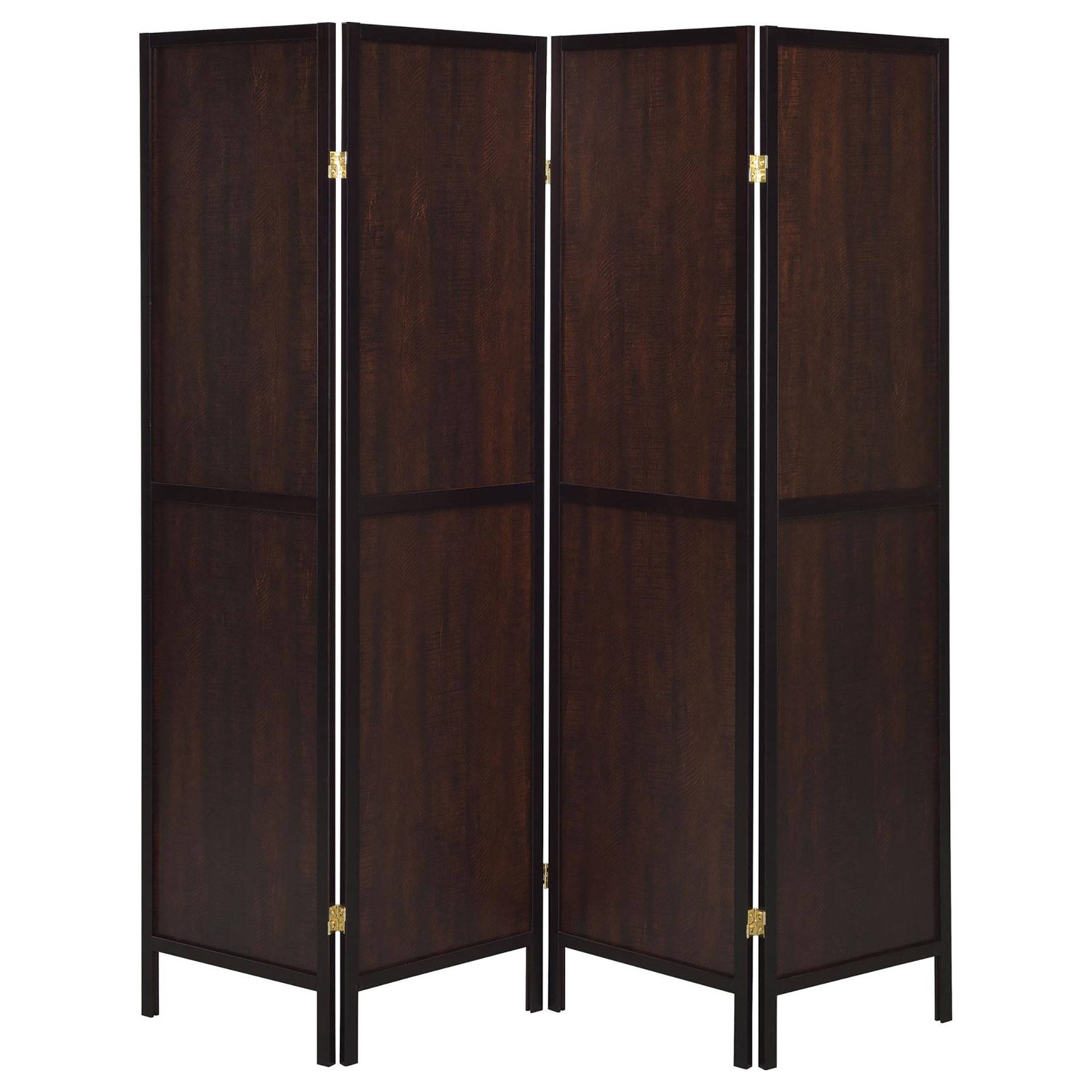 Rustic Tobacco and Cappuccino 4-Panel Folding Screen