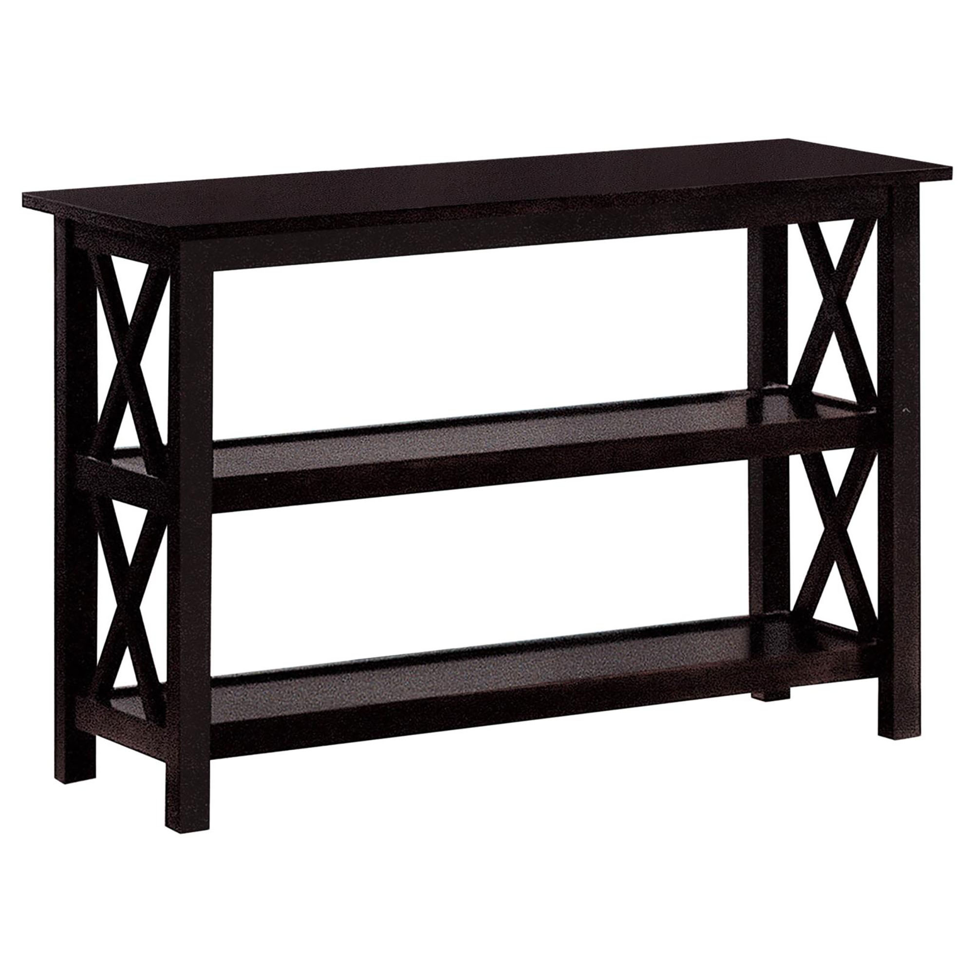 Deep Merlot Sofa Table with 2-shelf