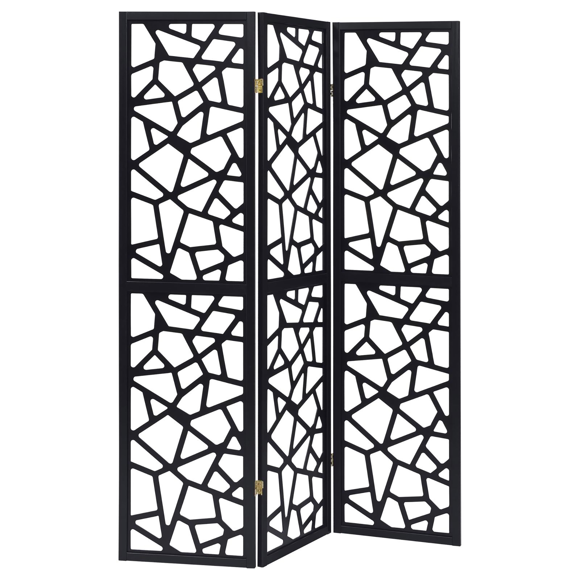 Black 3-Panel Folding Screen