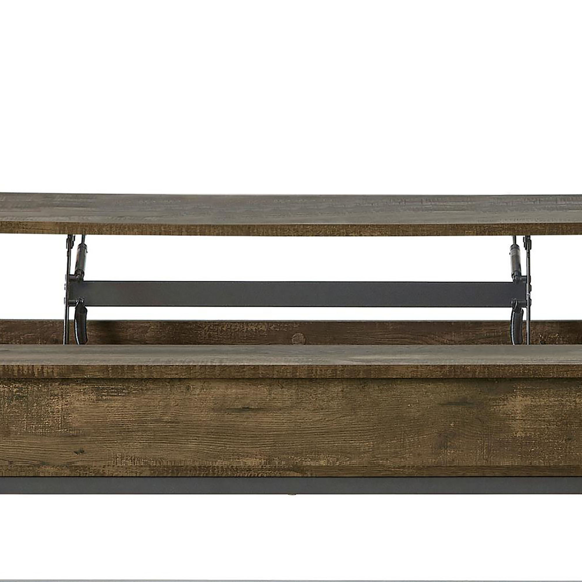 Brown Oak and Sandy Black Lift Top Coffee Table