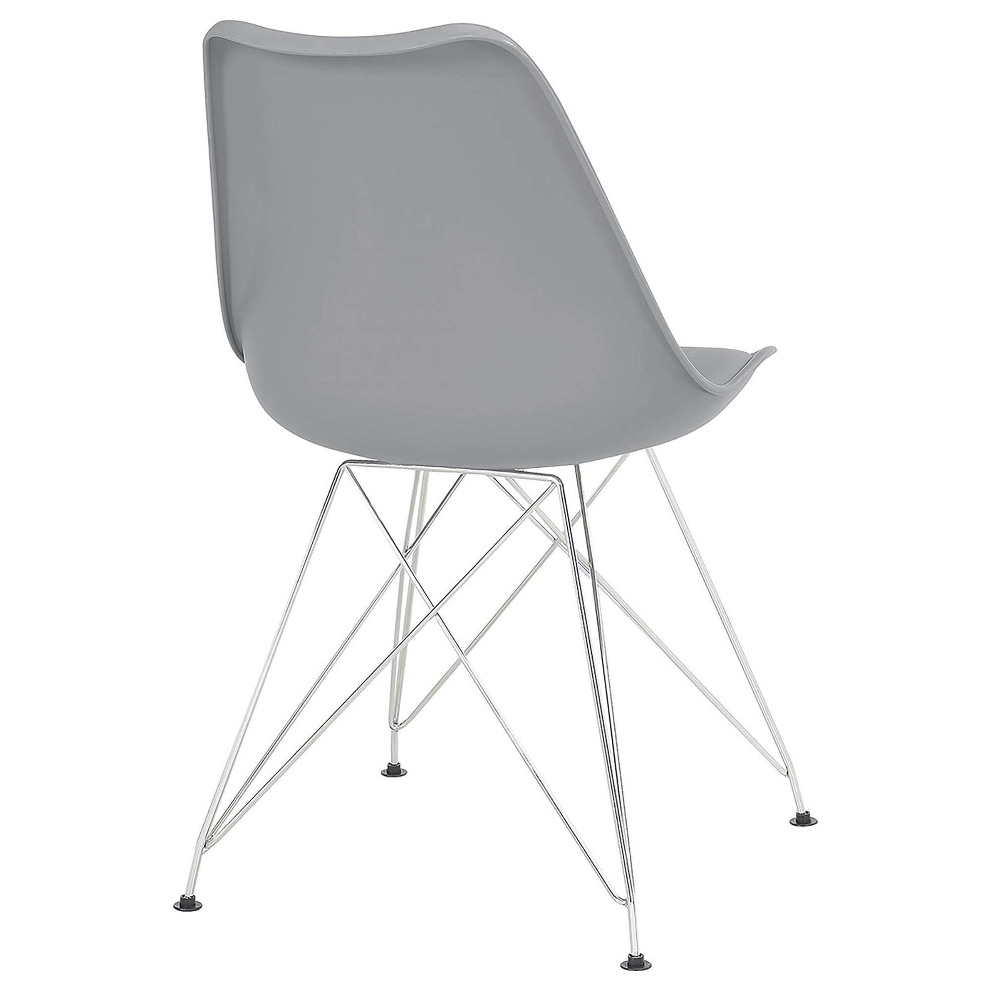 Grey and Chrome Padded Side Chair (Set of 2)