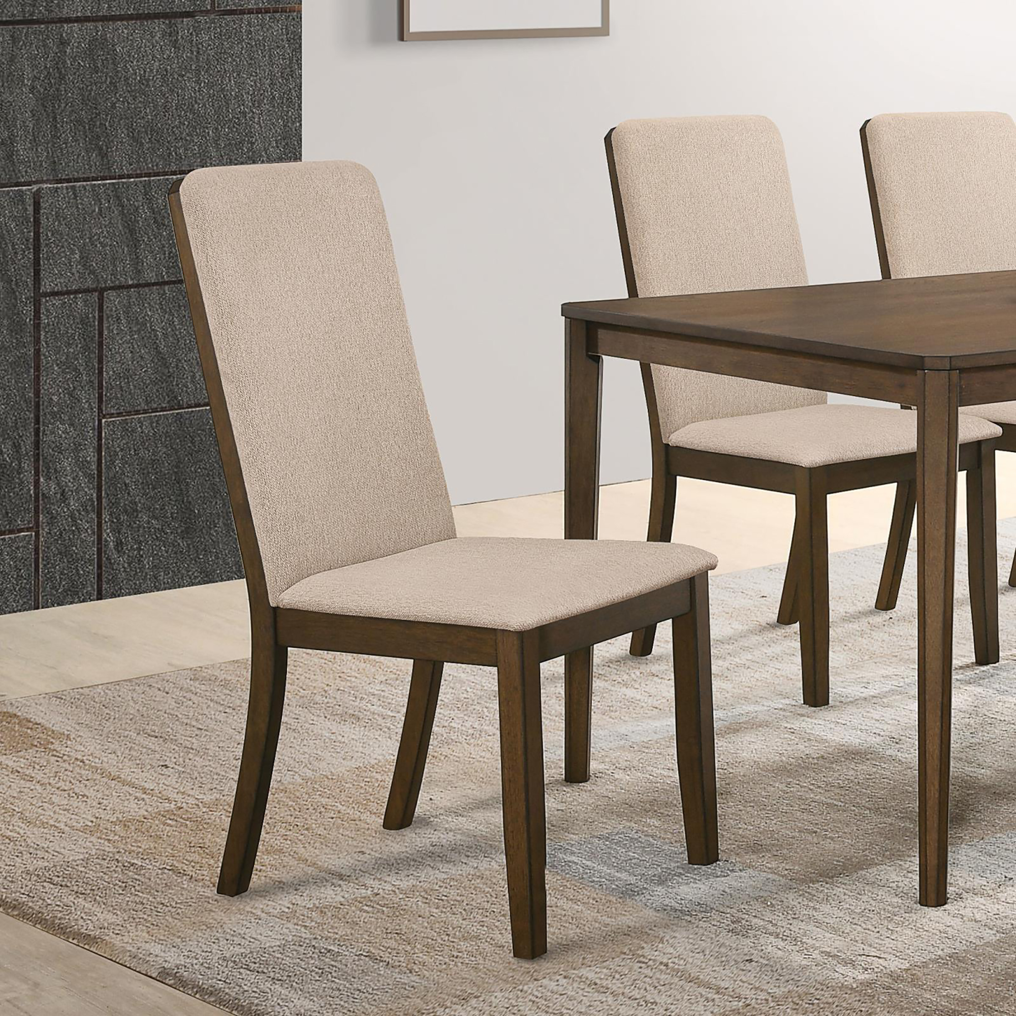 Latte and Medium Walnut Padded Side Chair (Set of 2)