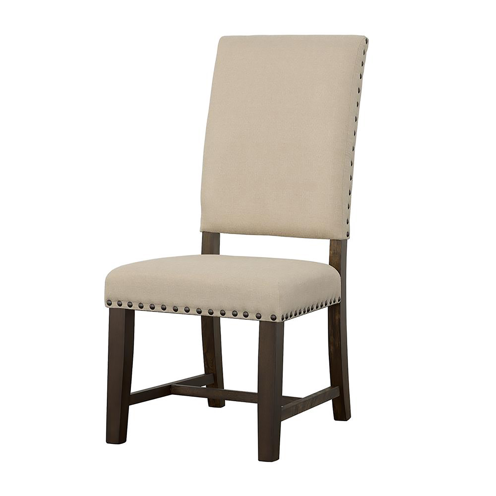 Beige and Smokey Black Upholestered Side Chair (Set of 2)