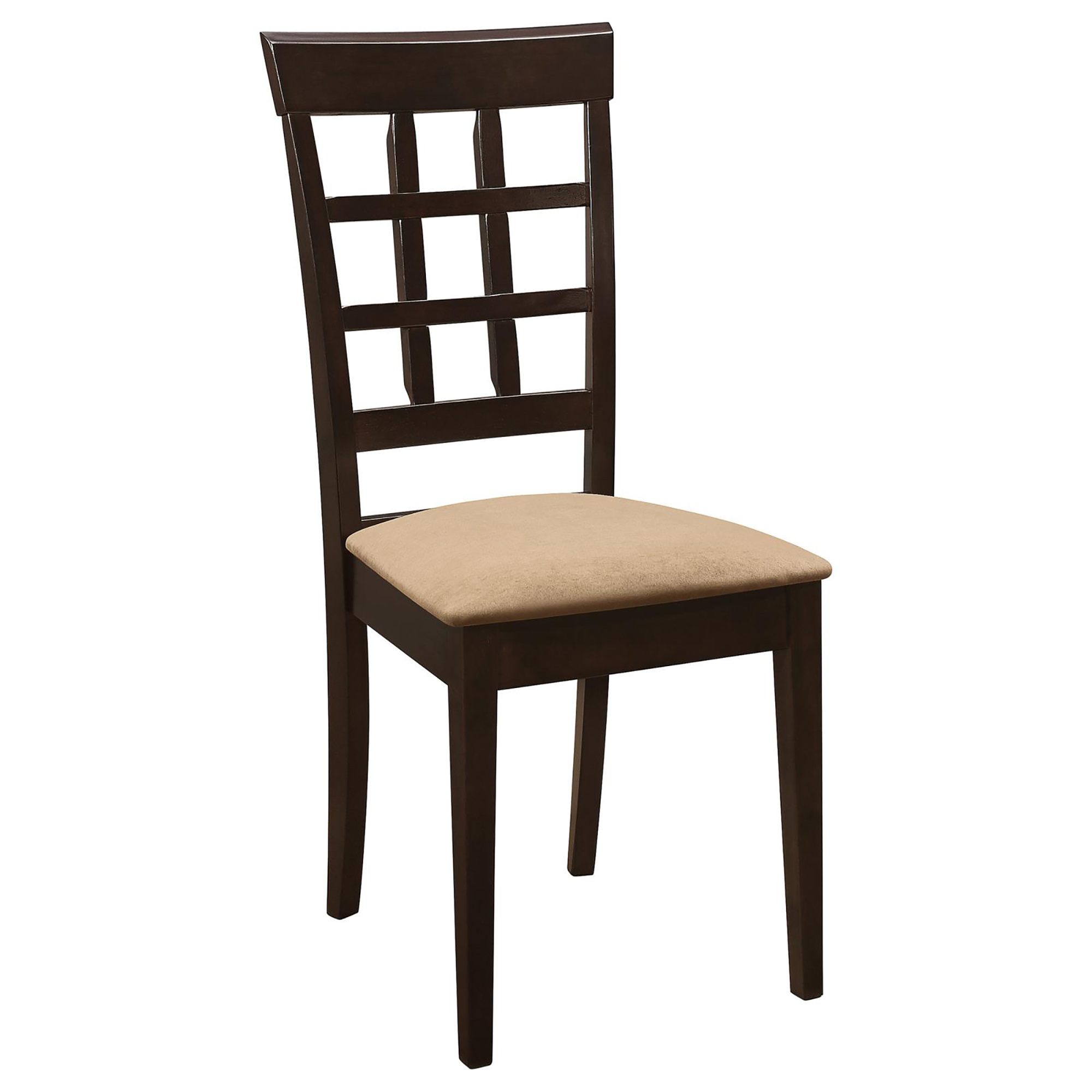 Cappuccino and Beige Lattice Back Dining Chair (Set of 2)