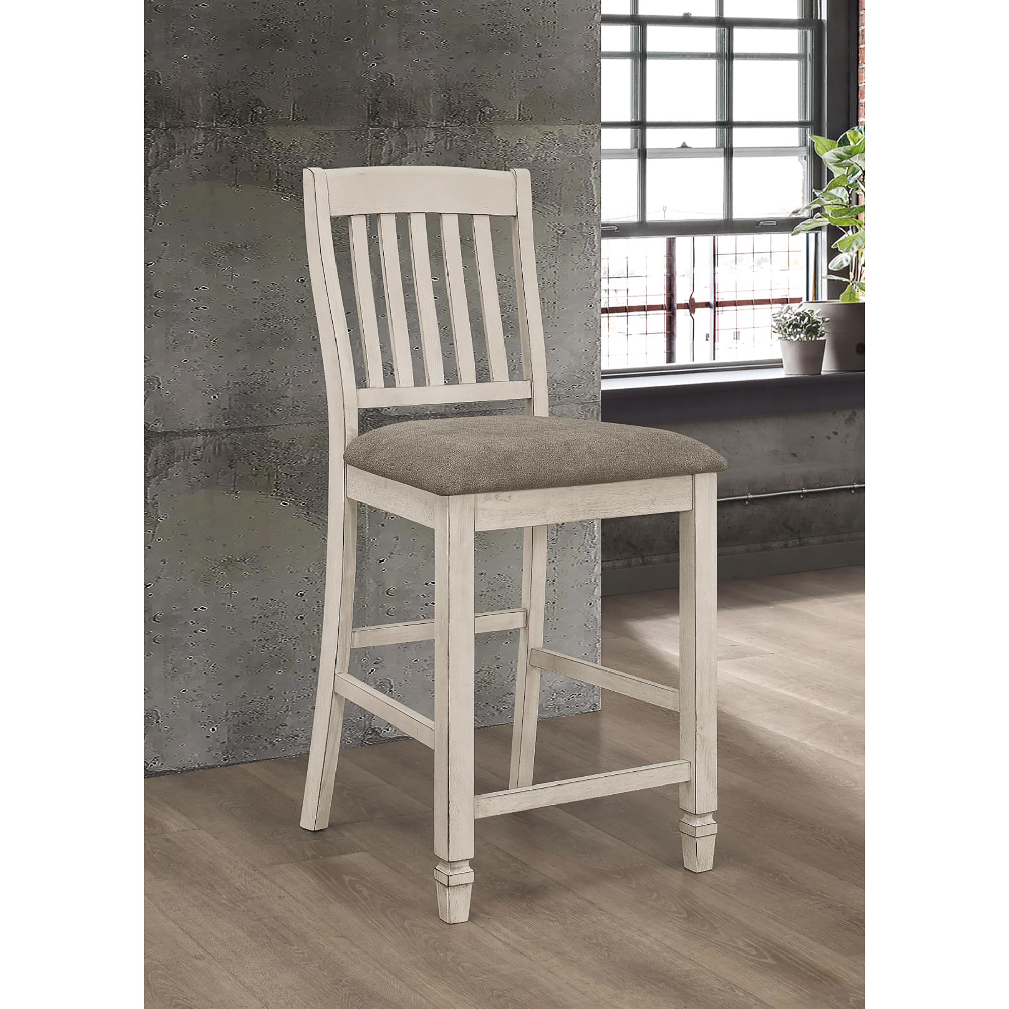 Nutmeg and Rustic Cream Counter Height Chair (Set of 2)